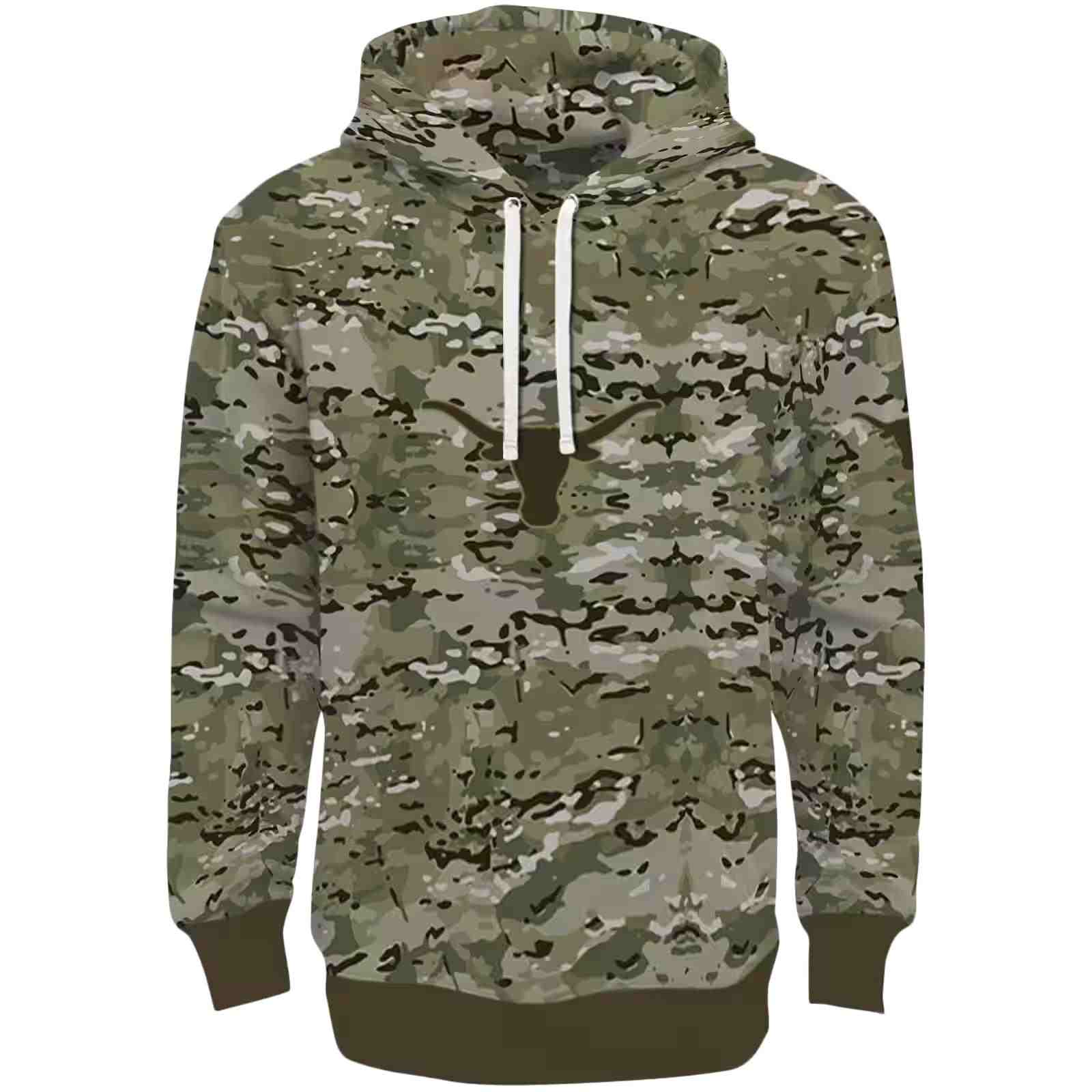 Customized Texas Longhorns Military Style Hoodie