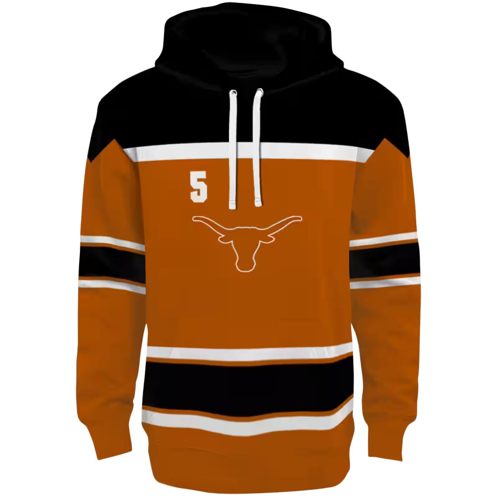 Customized Texas Longhorns Striped Pattern Orange Hoodie