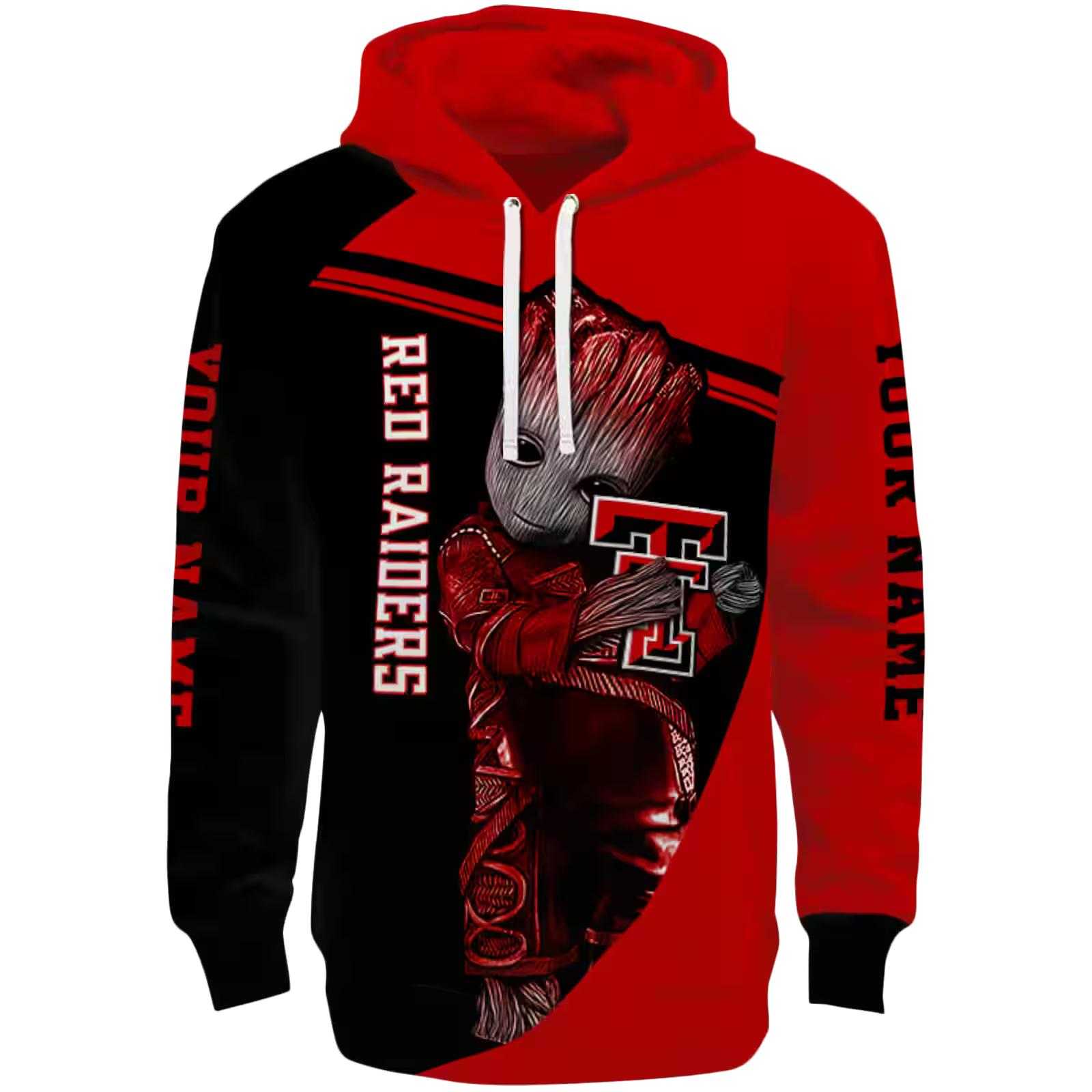 Customized Texas Tech Red Raiders Groot Red Hoodie