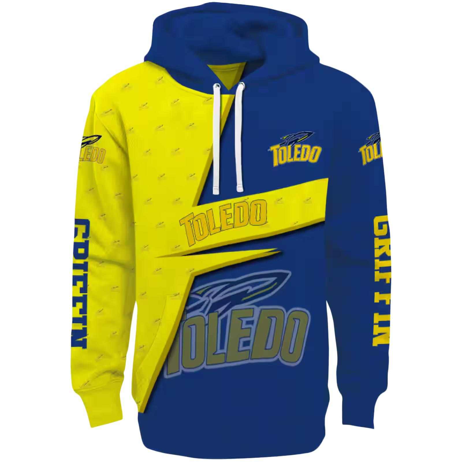 Customized Toledo Rockets Abstract Shape Blue Hoodie