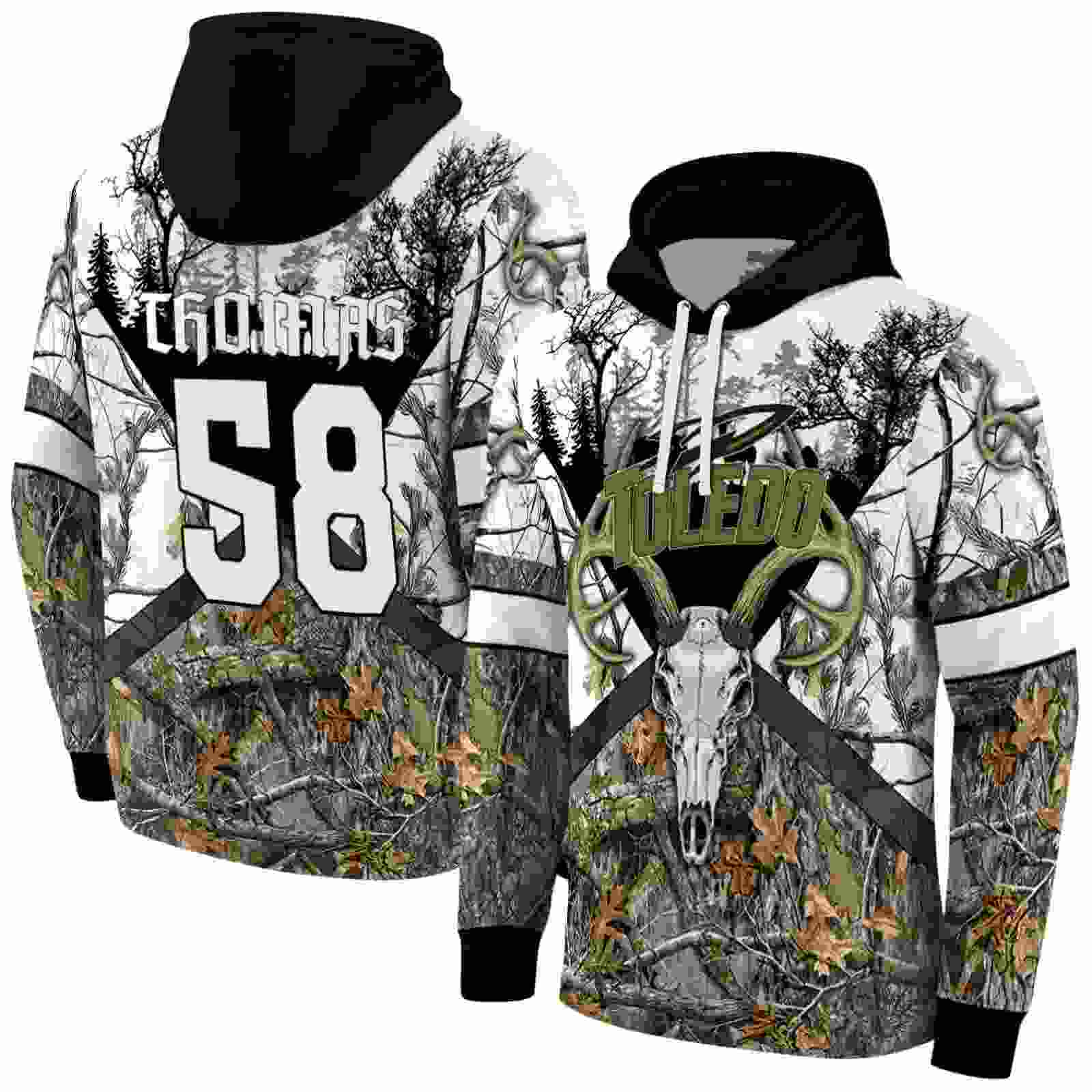 customized toledo rockets forest silhouette hoodie fashion forward