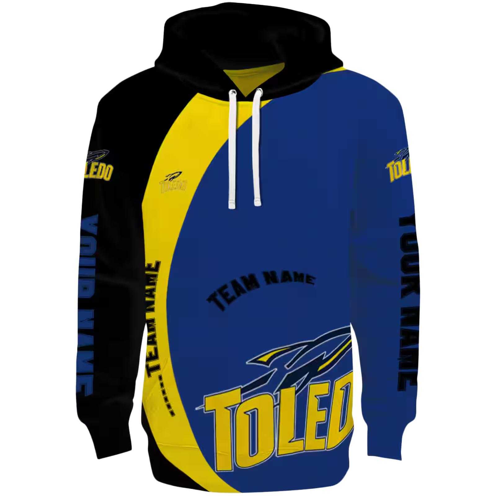 Customized Toledo Rockets Minimalist Design Blue Black Hoodie