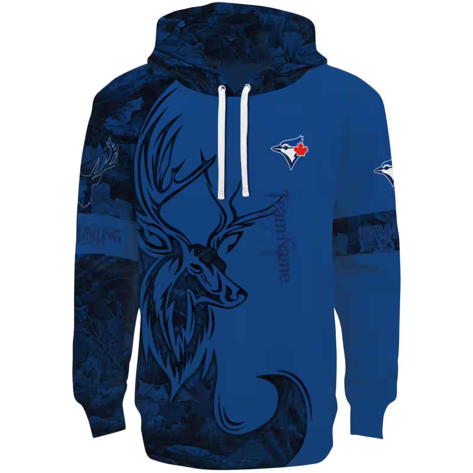 Customized Toronto Blue Jays Deer Silhouette Blue Hoodie