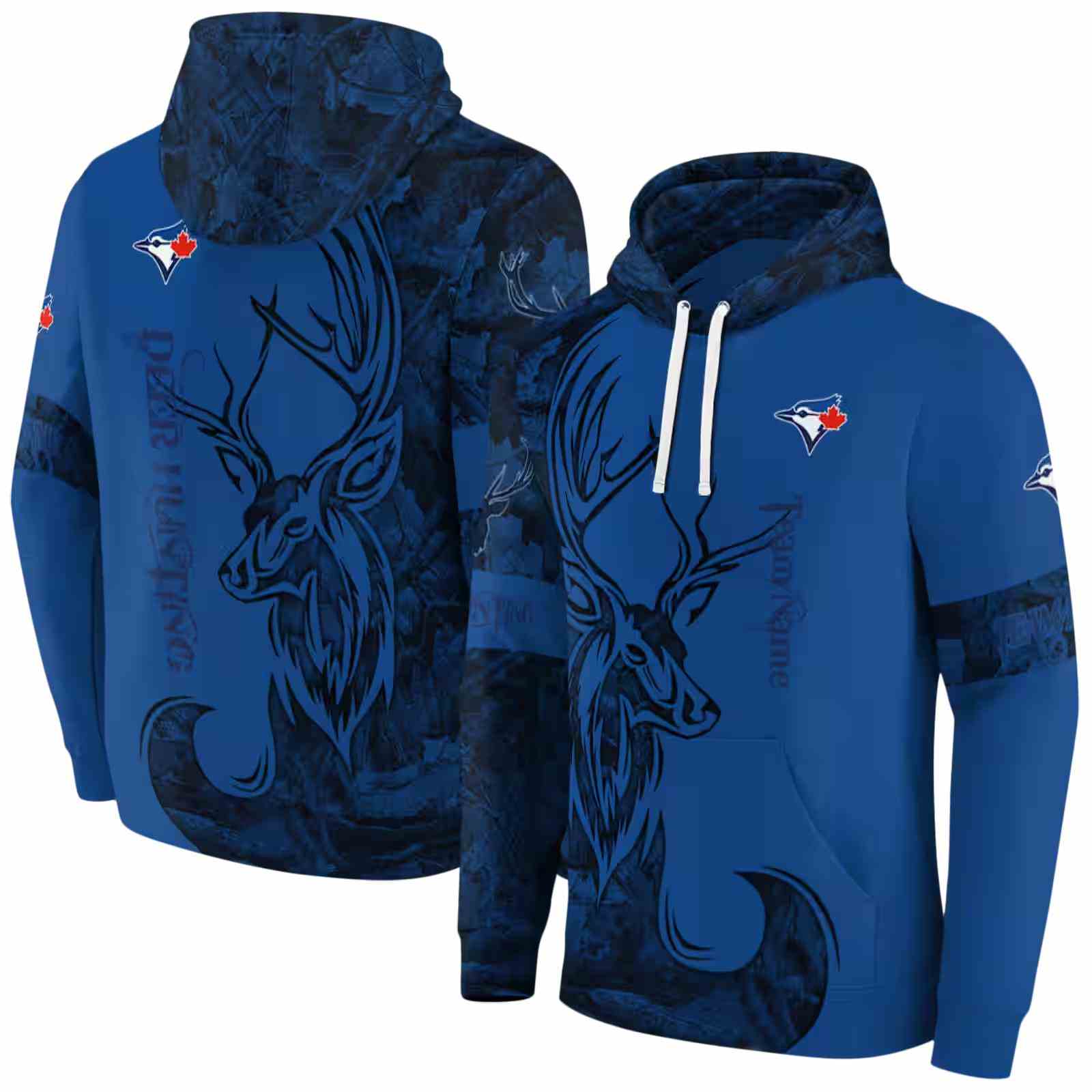 customized toronto blue jays deer silhouette blue hoodie fashion forward