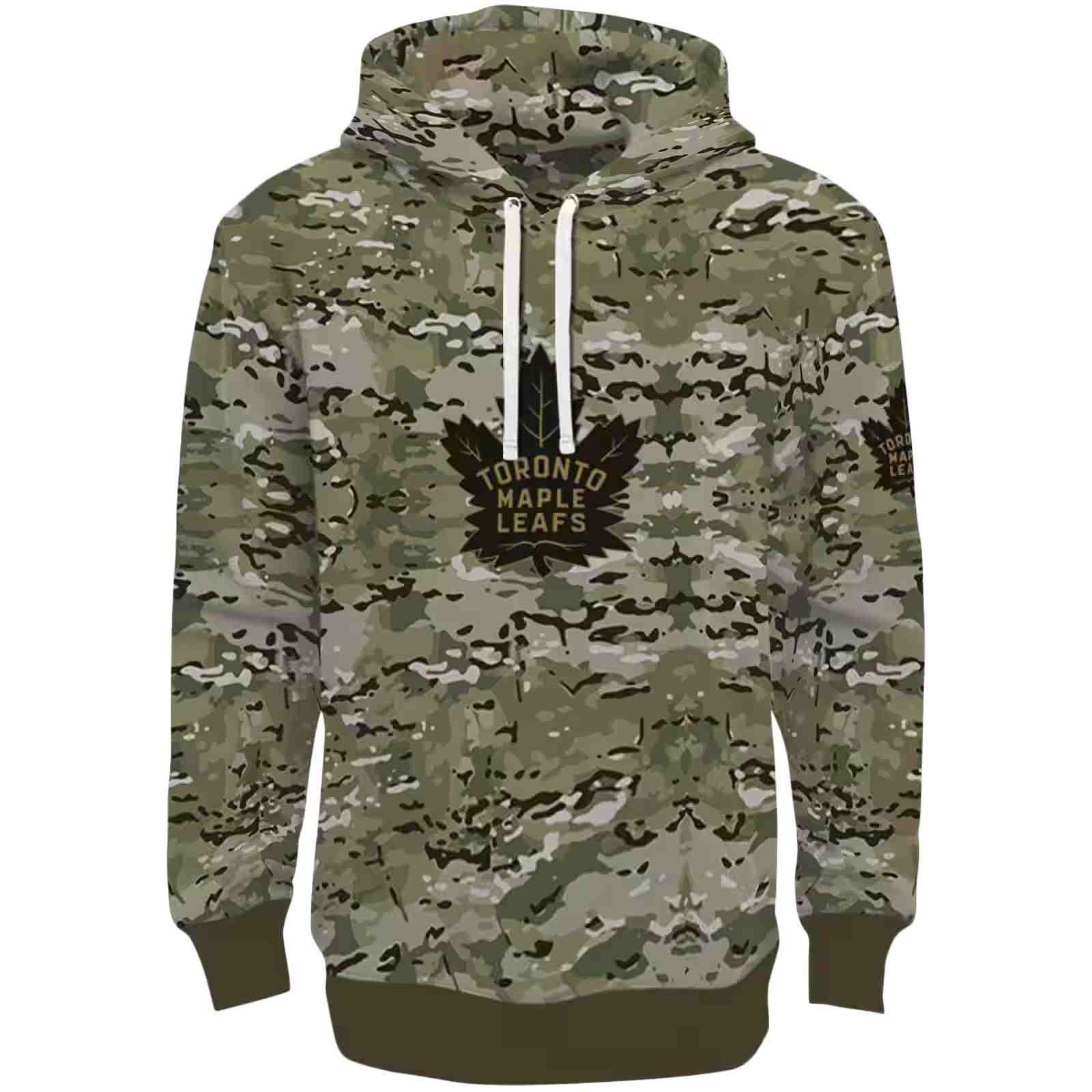 Customized Toronto Maple Leafs Military Style Hoodie