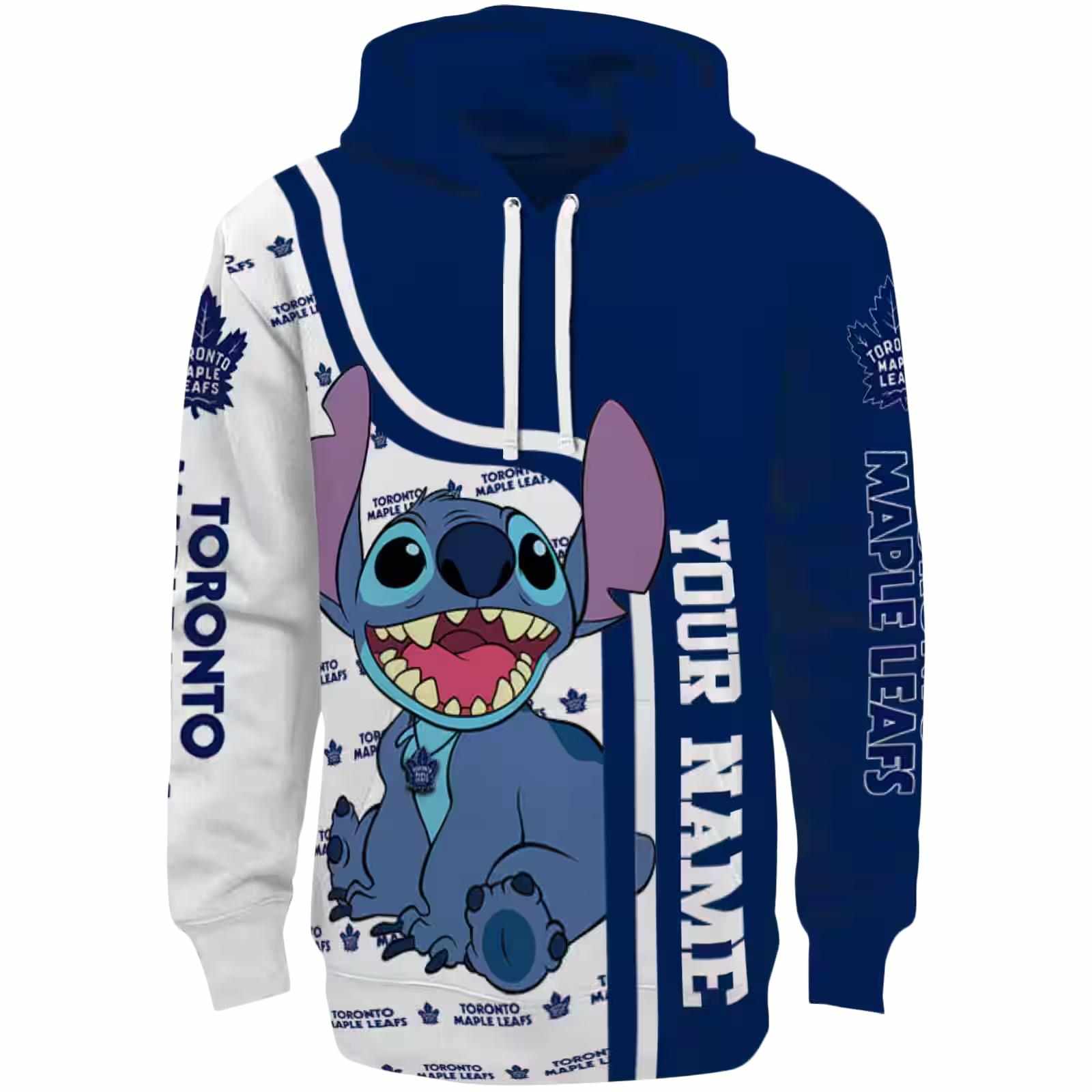 Customized Toronto Maple Leafs Stitch Blue Hoodie