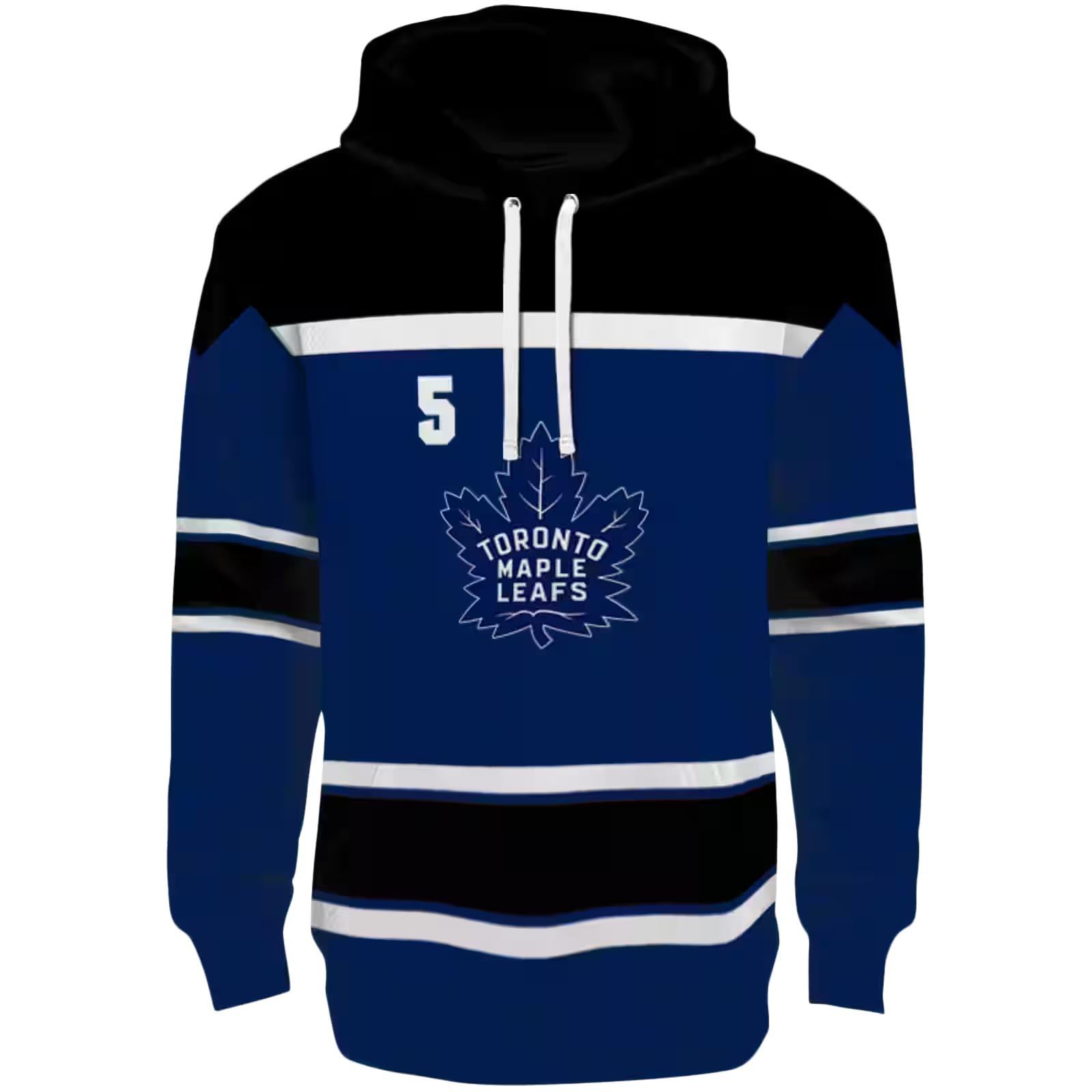 Customized Toronto Maple Leafs Striped Pattern Blue Hoodie