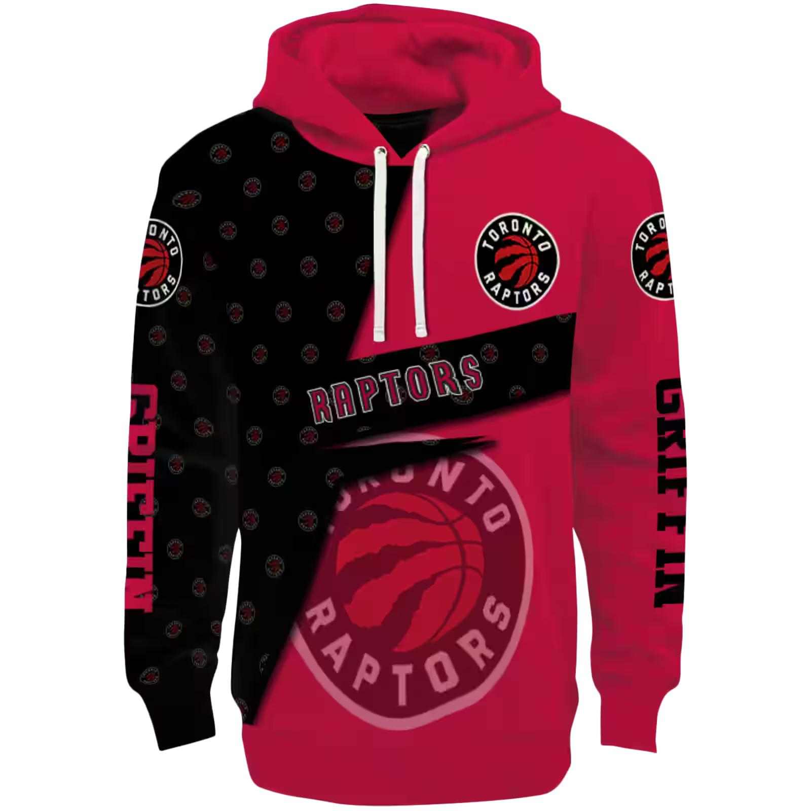 Customized Toronto Raptors Abstract Shape Red Hoodie