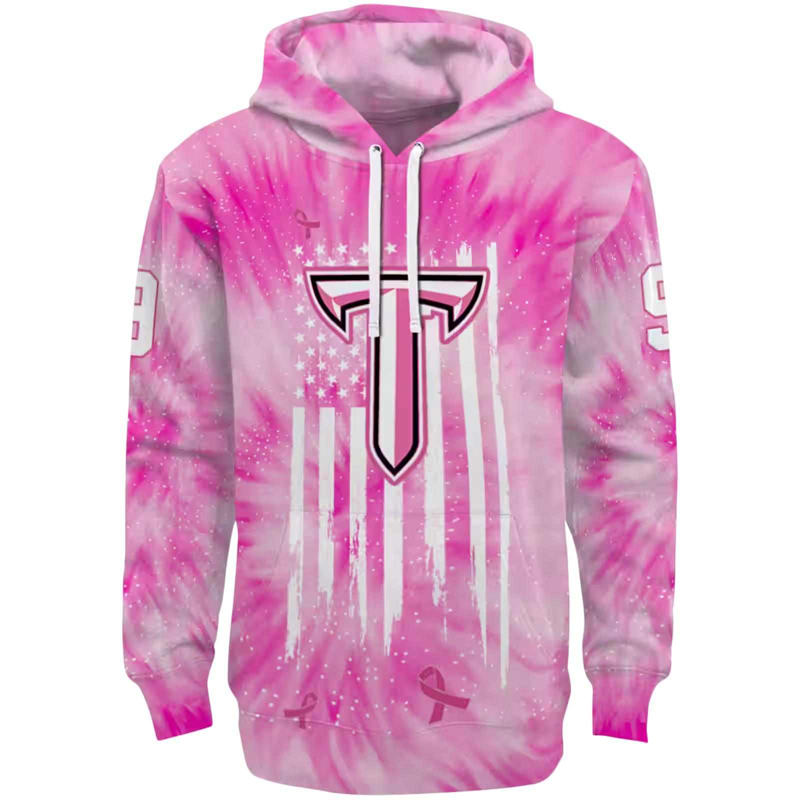 Customized Troy Trojans Cancer Support Pink Hoodie