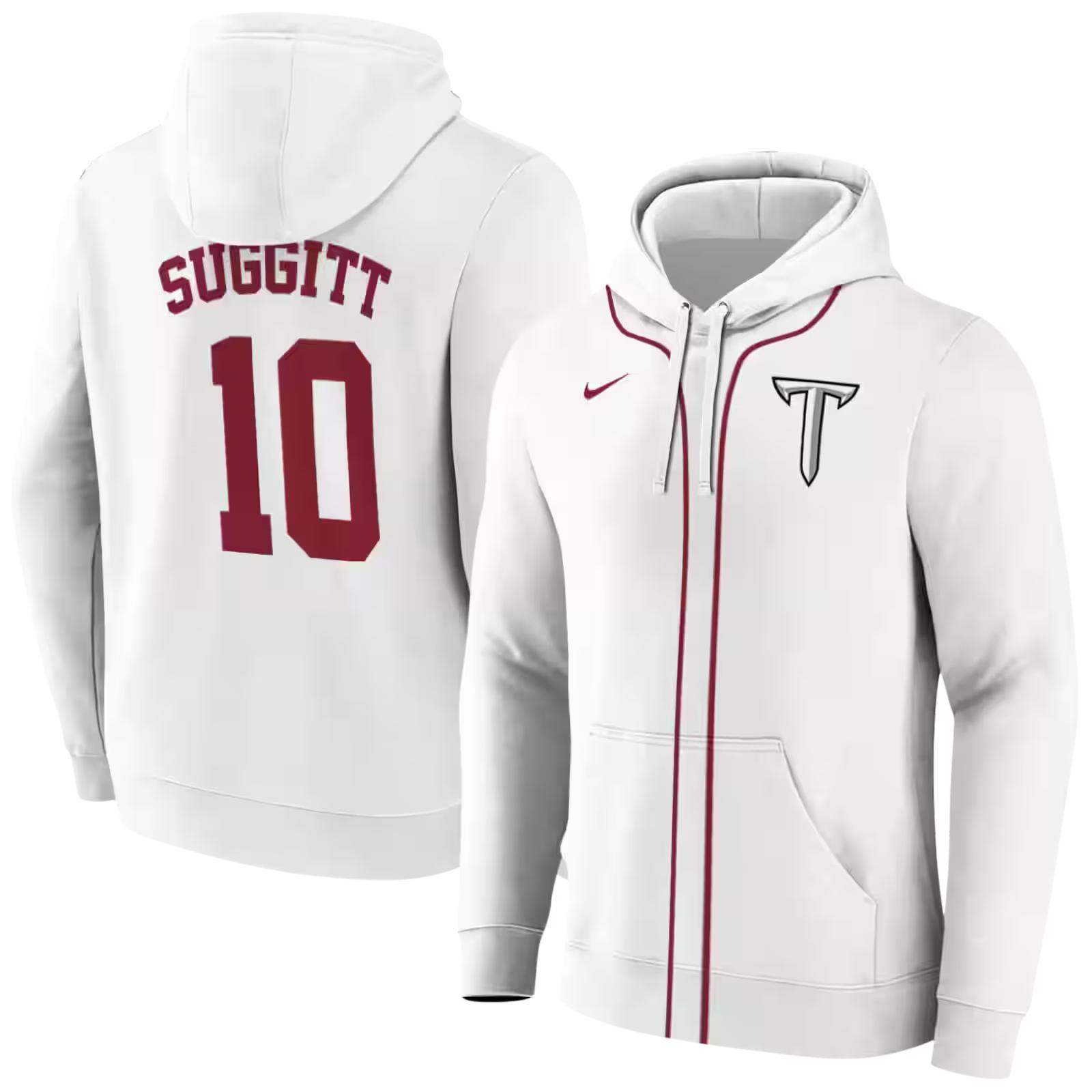 customized troy trojans sporty stripe white hoodie fashion forward
