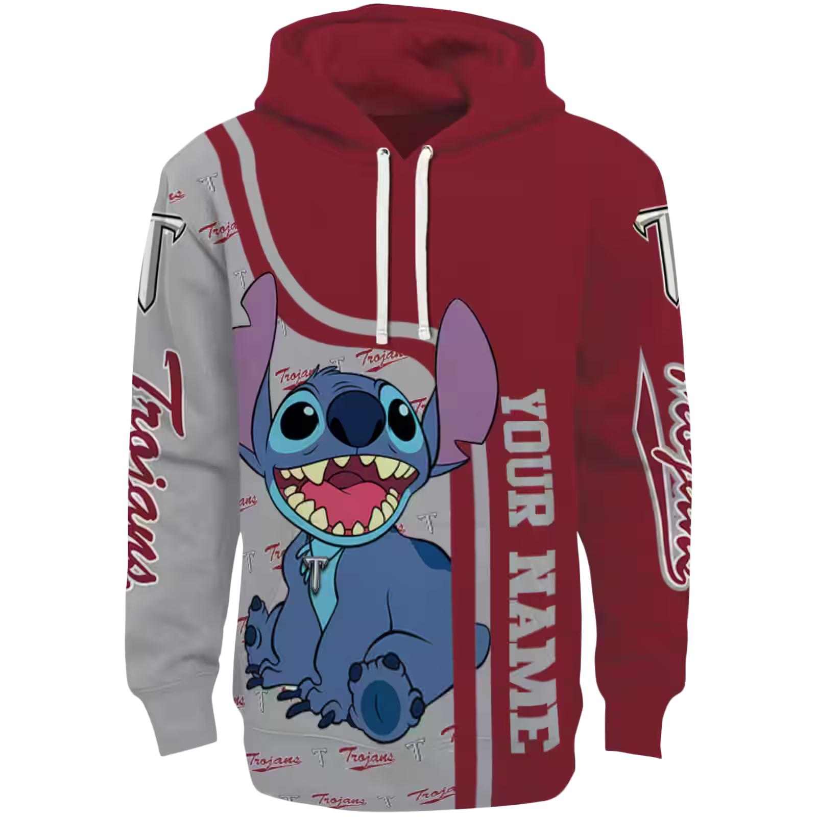 Customized Troy Trojans Stitch Red Hoodie