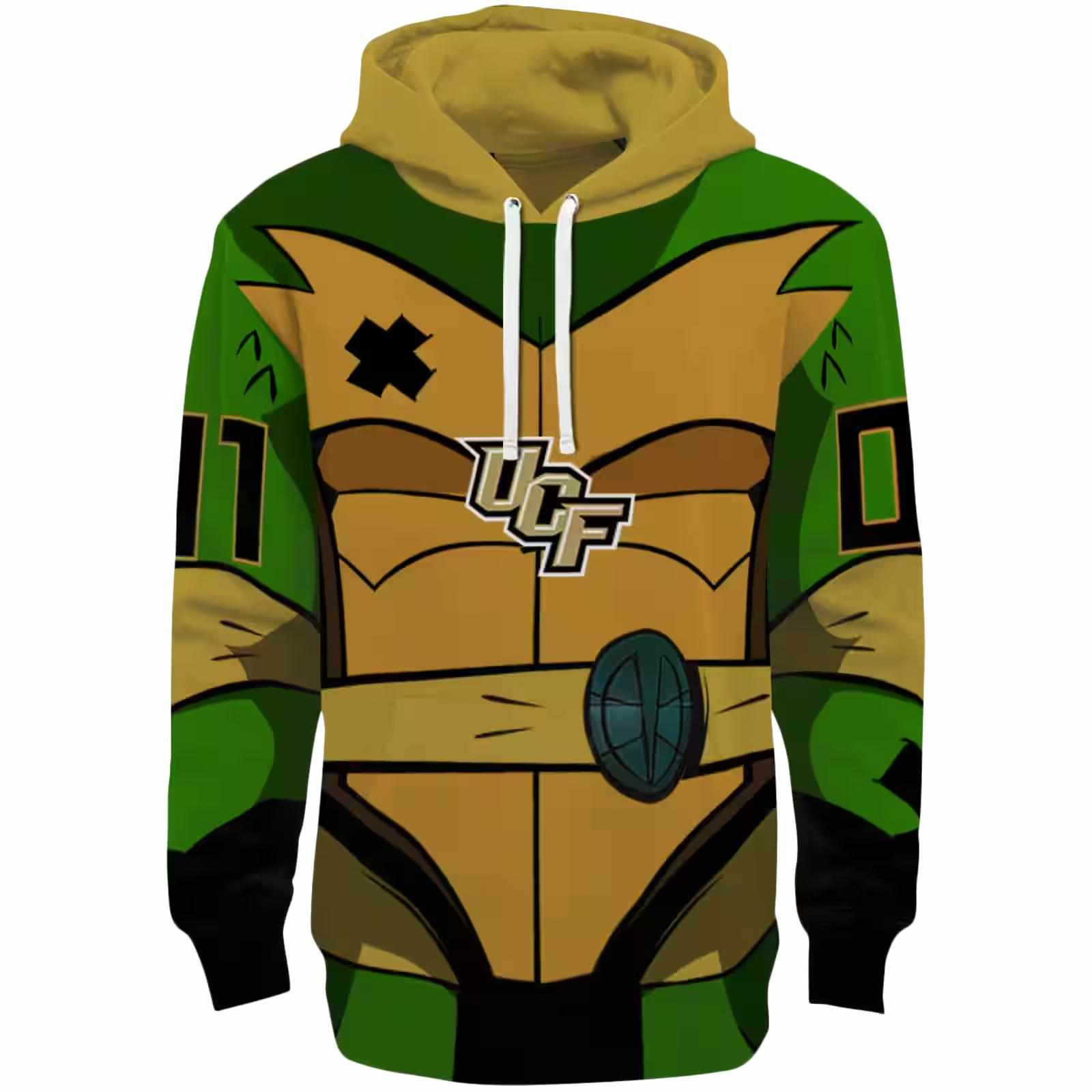 Customized UCF Knights Superhero Armor Gold Green Hoodie