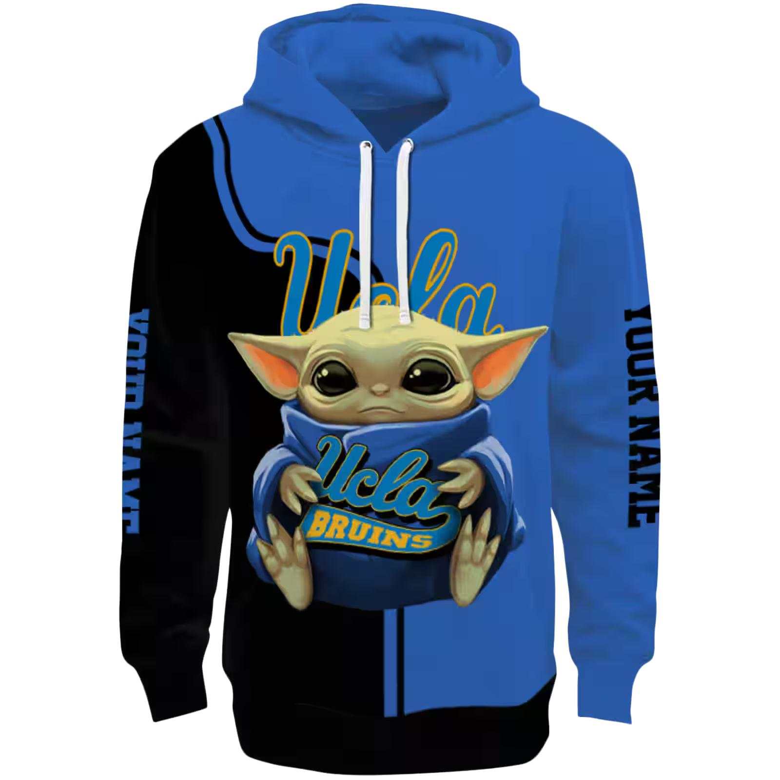 Customized UCLA Bruins Baby Yoda Blue Black Hoodie