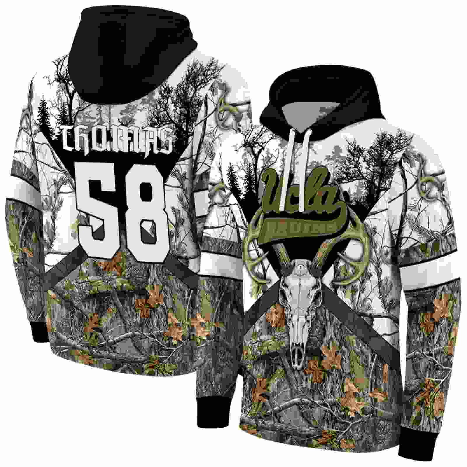 customized ucla bruins forest silhouette hoodie fashion forward