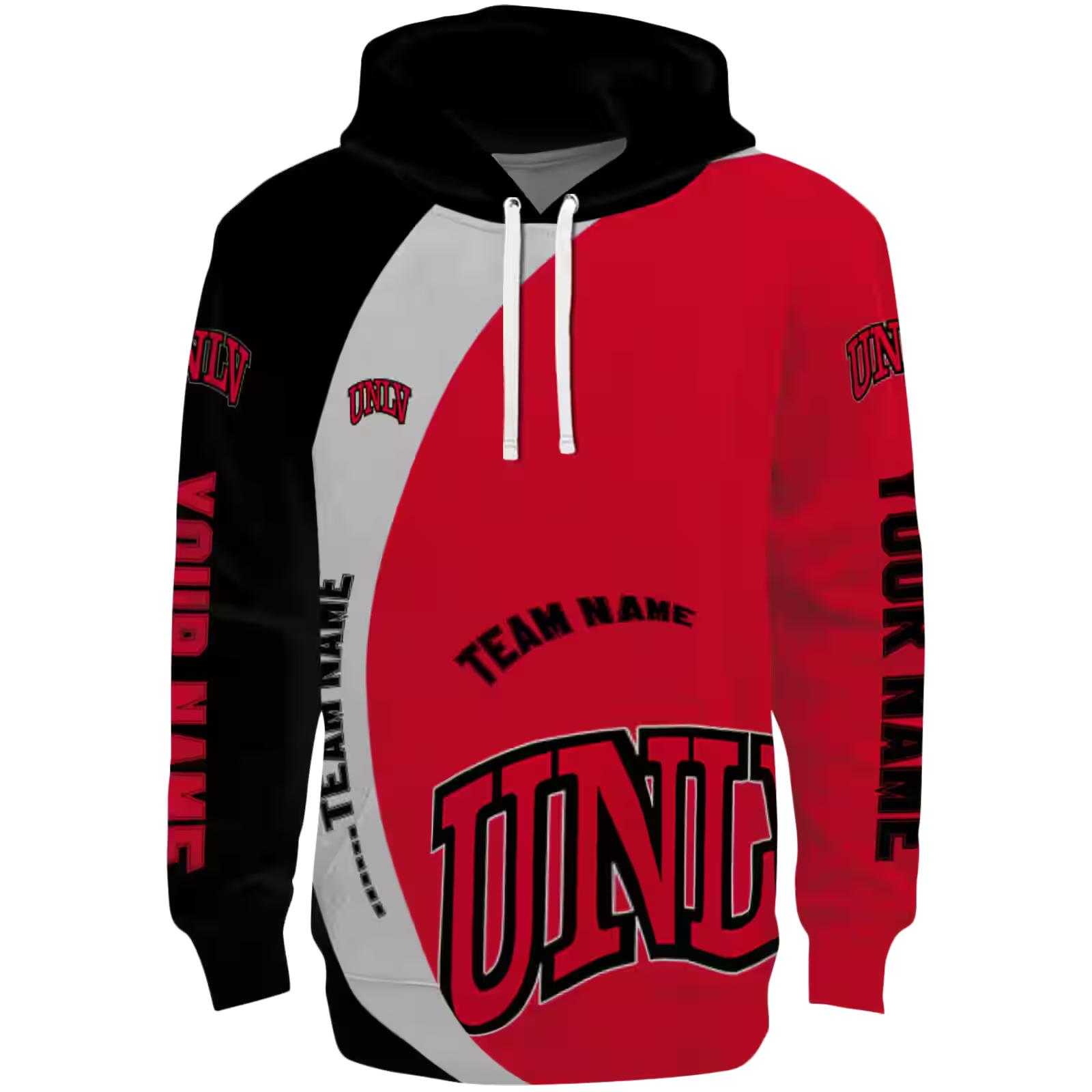 Customized UNLV Rebels Minimalist Design Red Black Hoodie