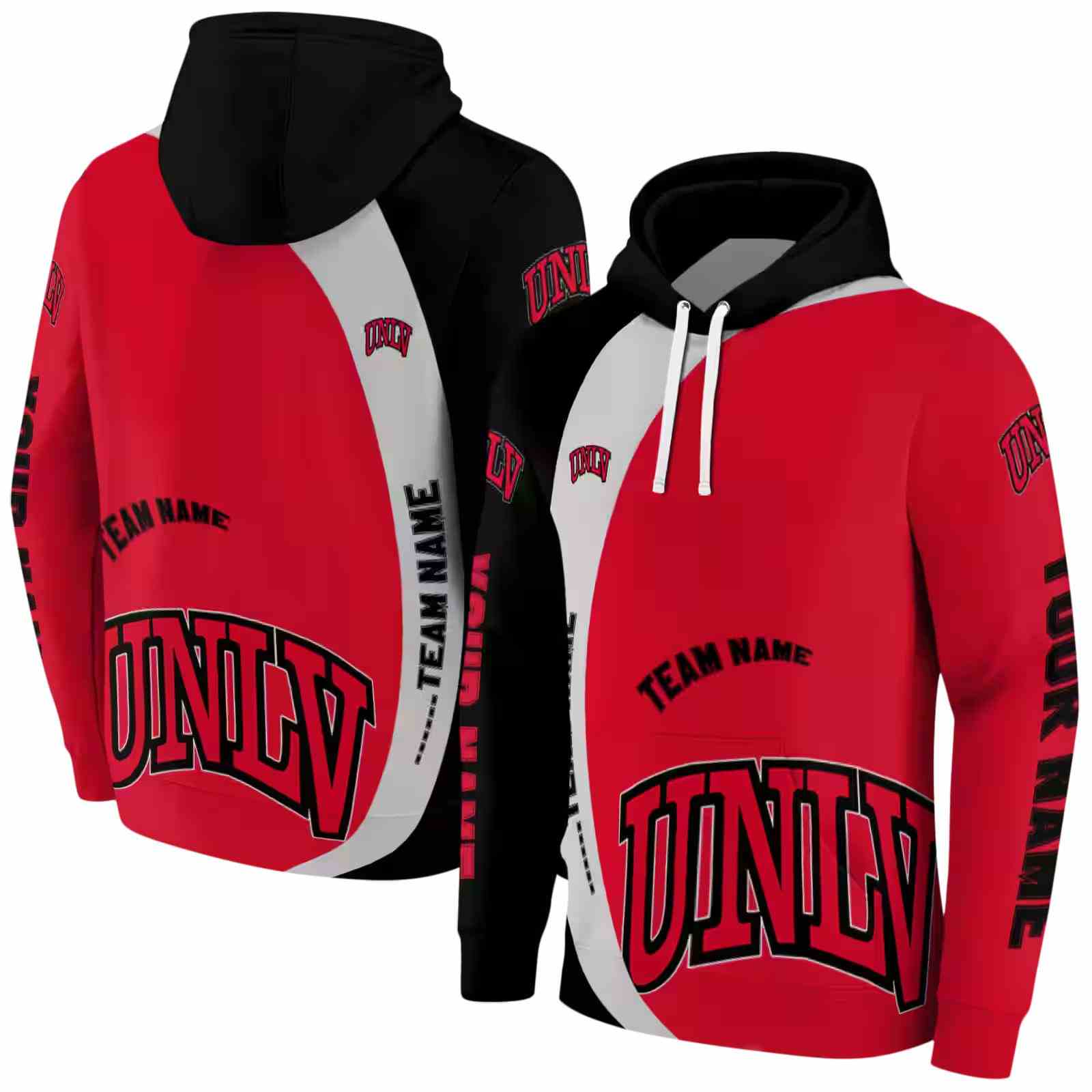 customized unlv rebels minimalist design red black hoodie fashion forward