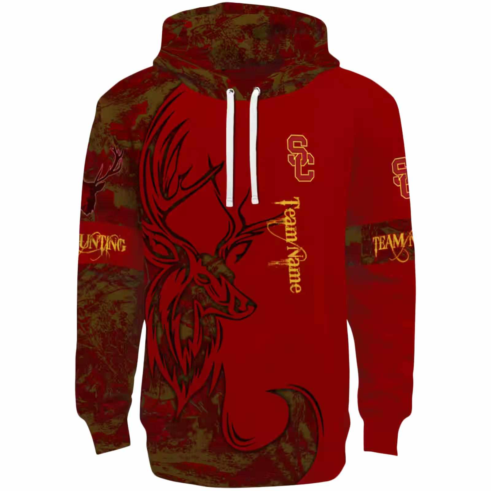 Customized USC Trojans Deer Silhouette Red Hoodie