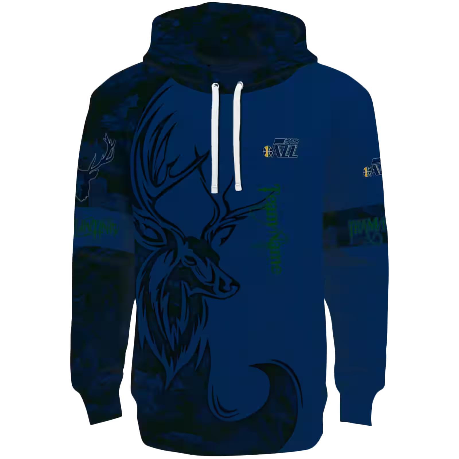 Customized Utah Jazz Deer Silhouette Navy Hoodie