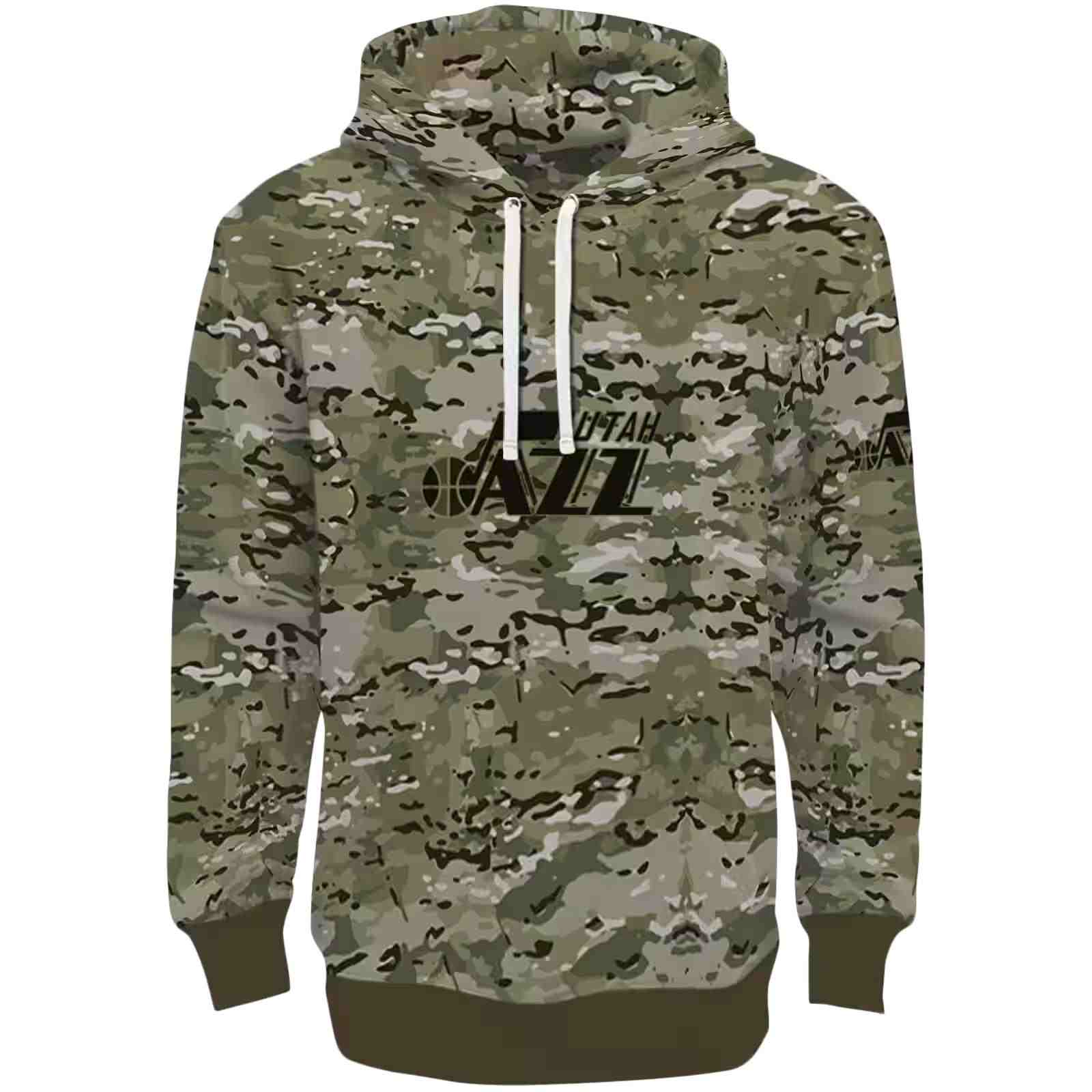 Customized Utah Jazz Military Style Hoodie