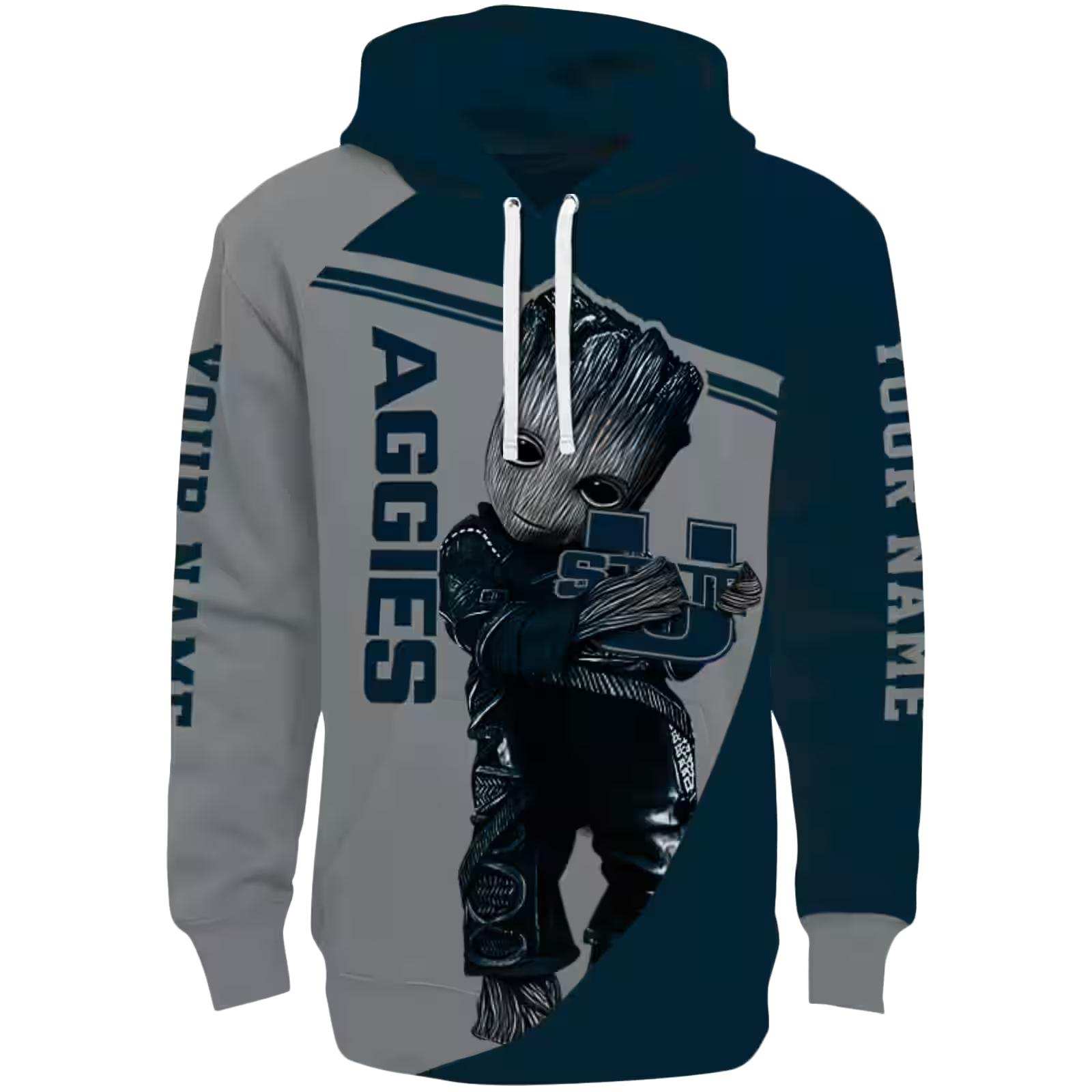 Customized Utah State Aggies Groot Navy Hoodie