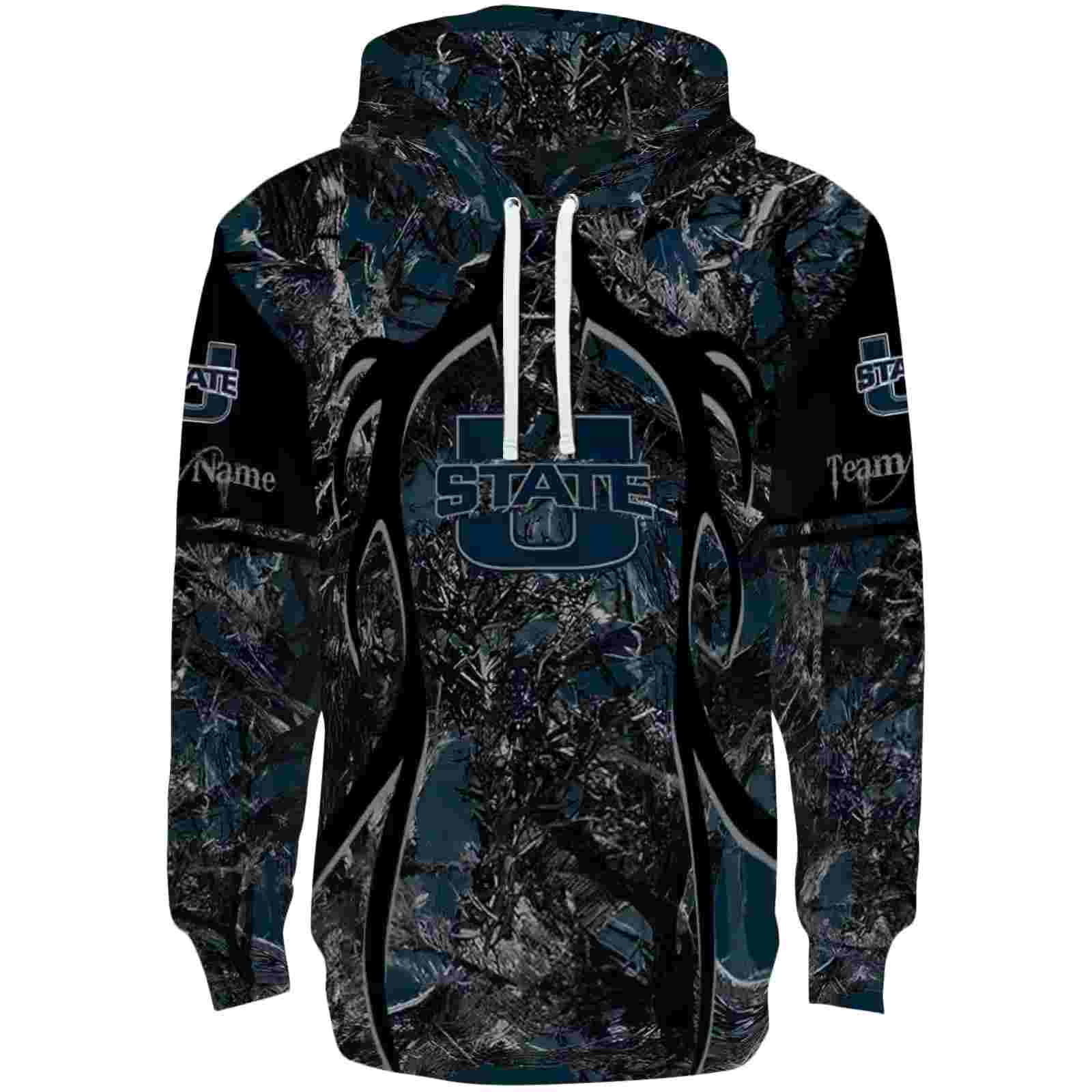 Customized Utah State Aggies Hunting Theme Navy Black Hoodie