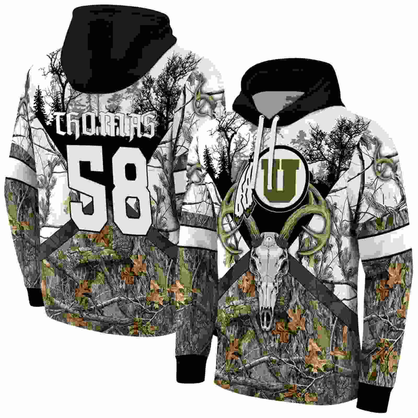 customized utah utes forest silhouette hoodie fashion forward