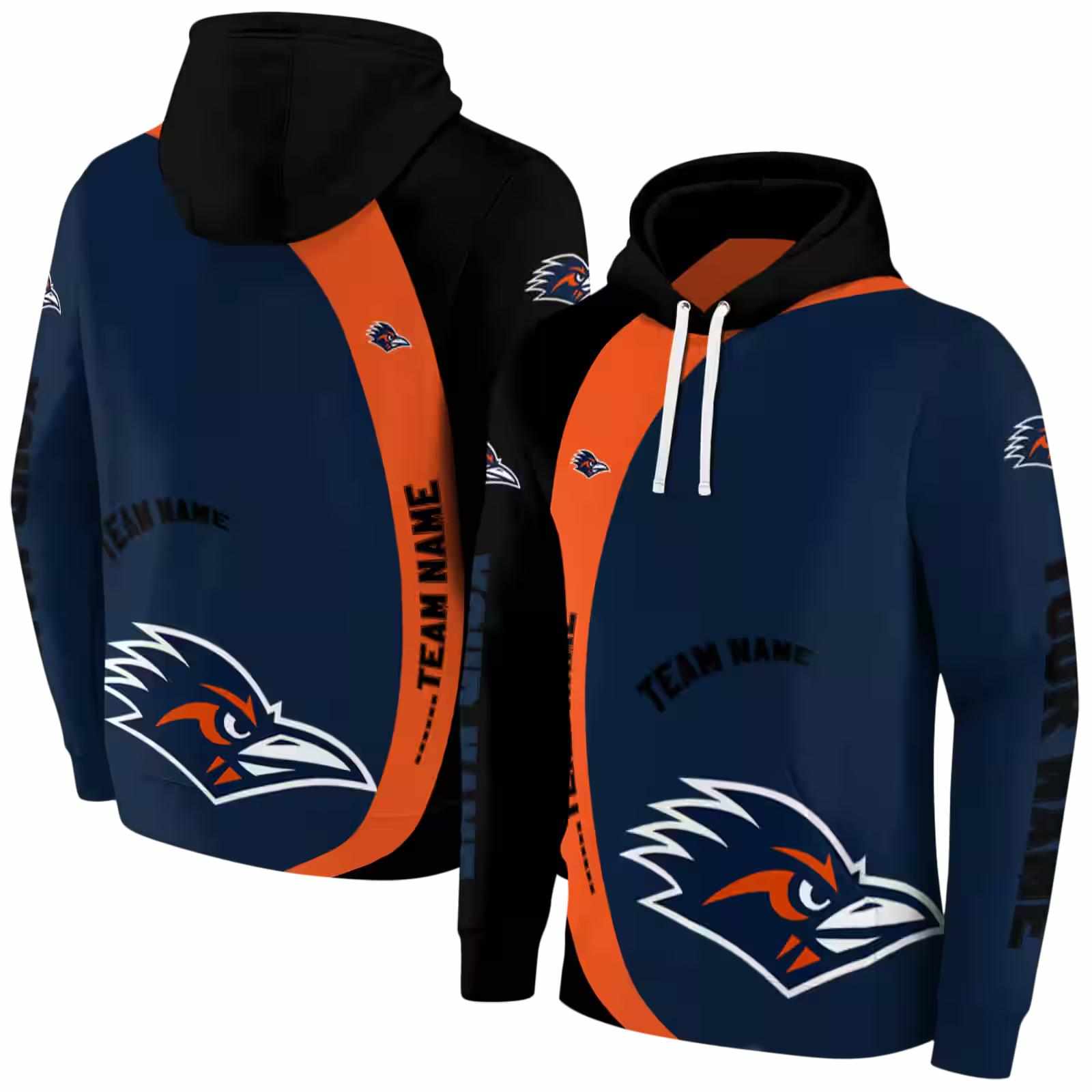 customized utsa roadrunners minimalist design orange black hoodie fashion forward
