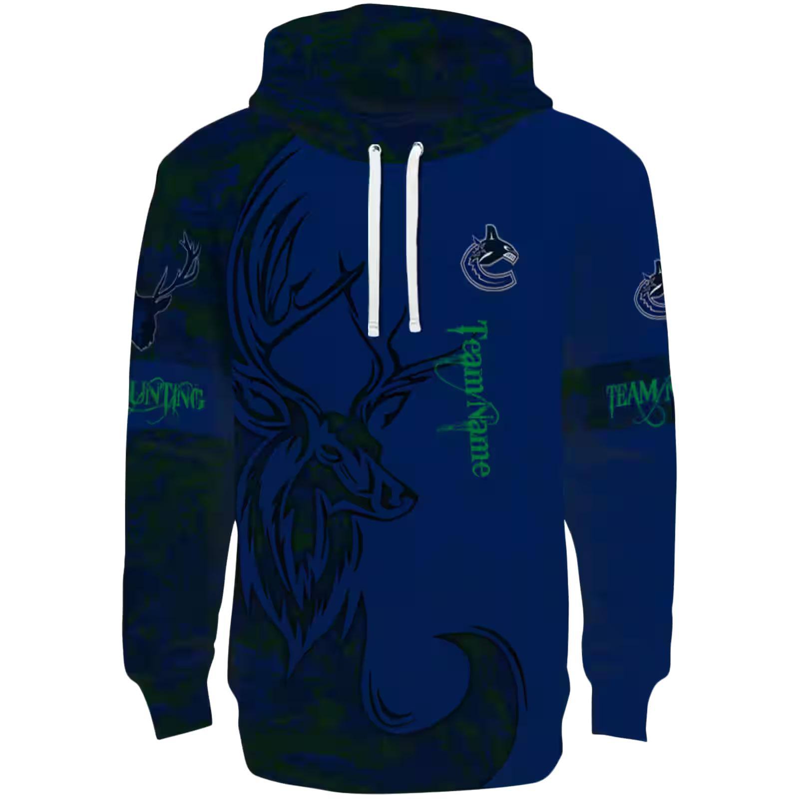 Customized Vancouver Canucks Deer Silhouette Blue Hoodie