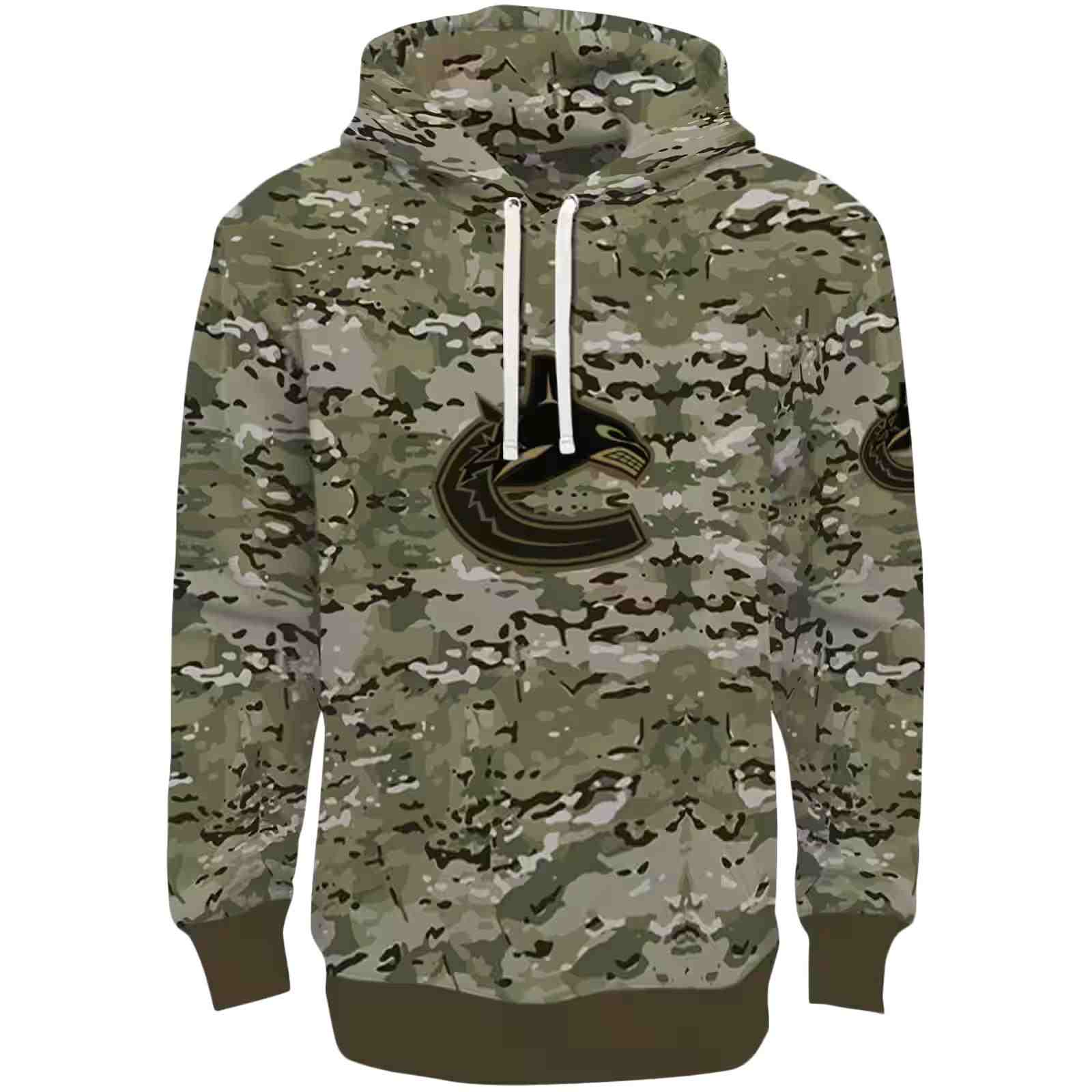 Customized Vancouver Canucks Military Style Hoodie