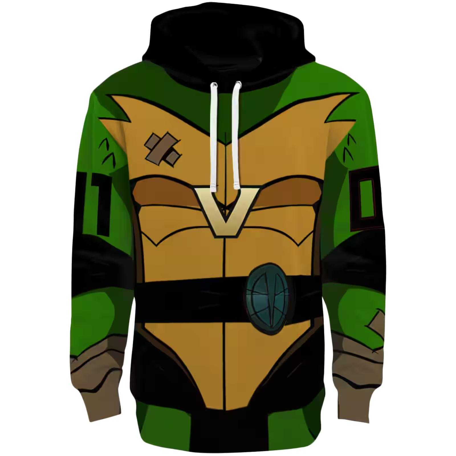 Customized Vanderbilt Commodores Superhero Armor Black Green Hoodie