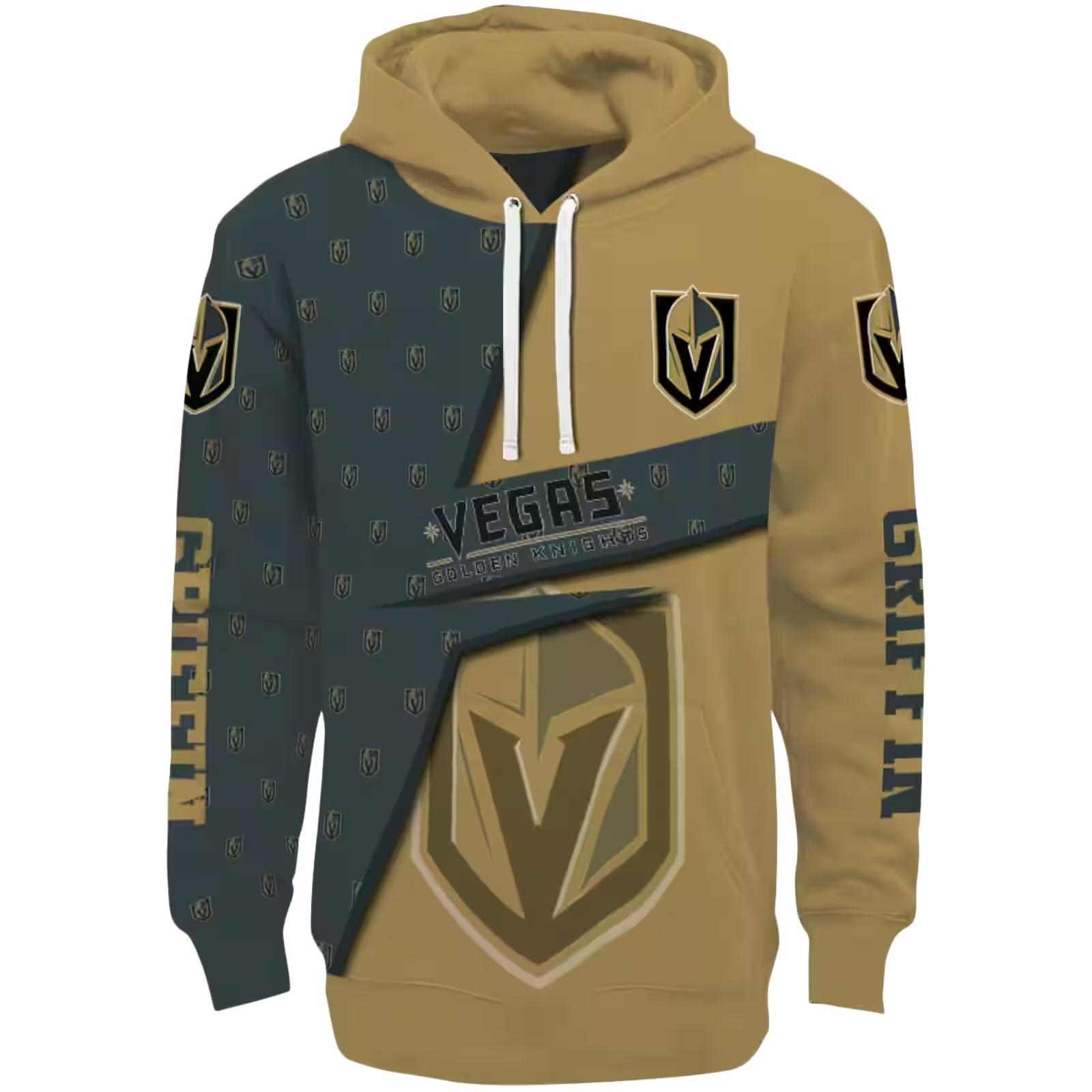 Customized Vegas Golden Knights Abstract Shape Tan Hoodie