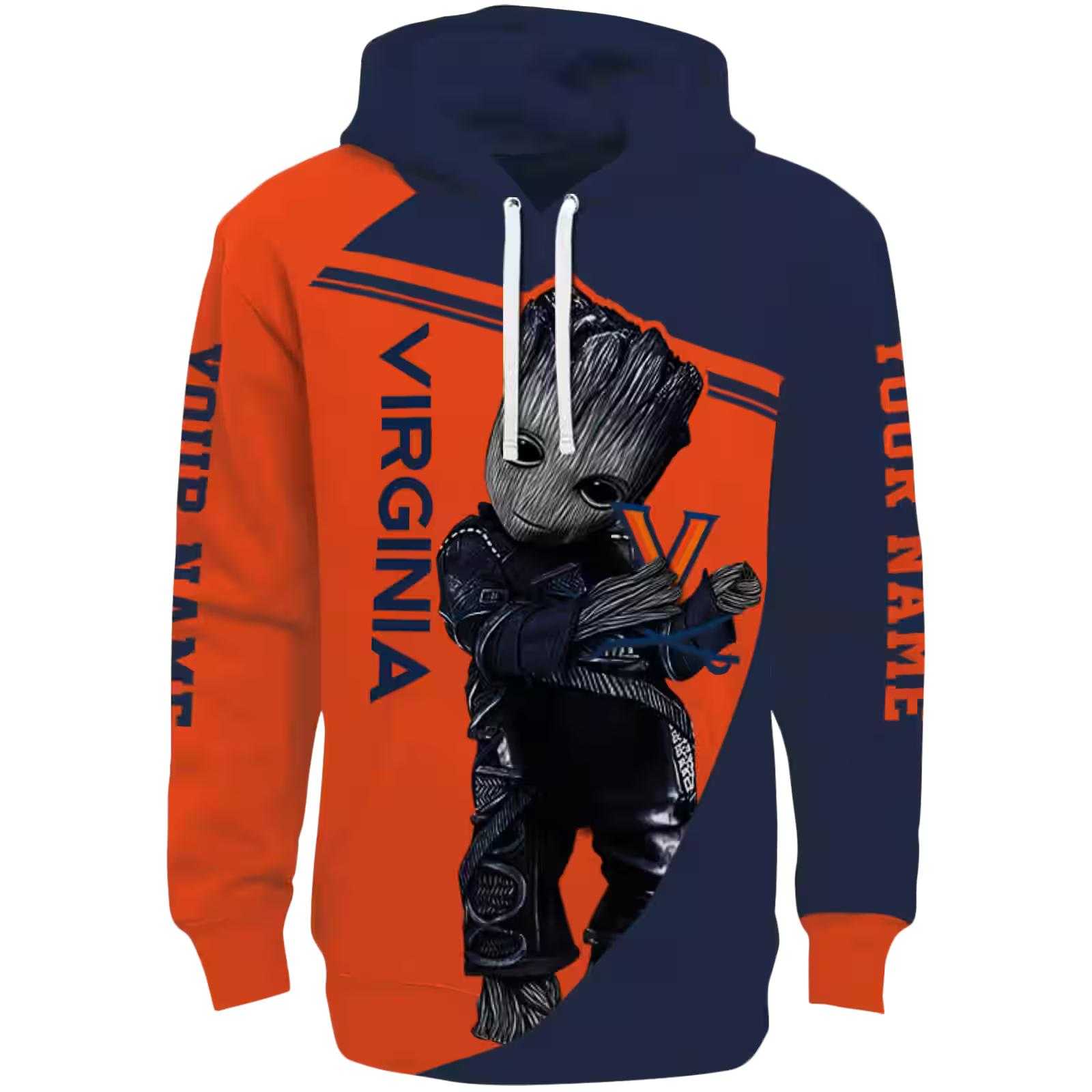 Customized Virginia Cavaliers Groot Blue Hoodie