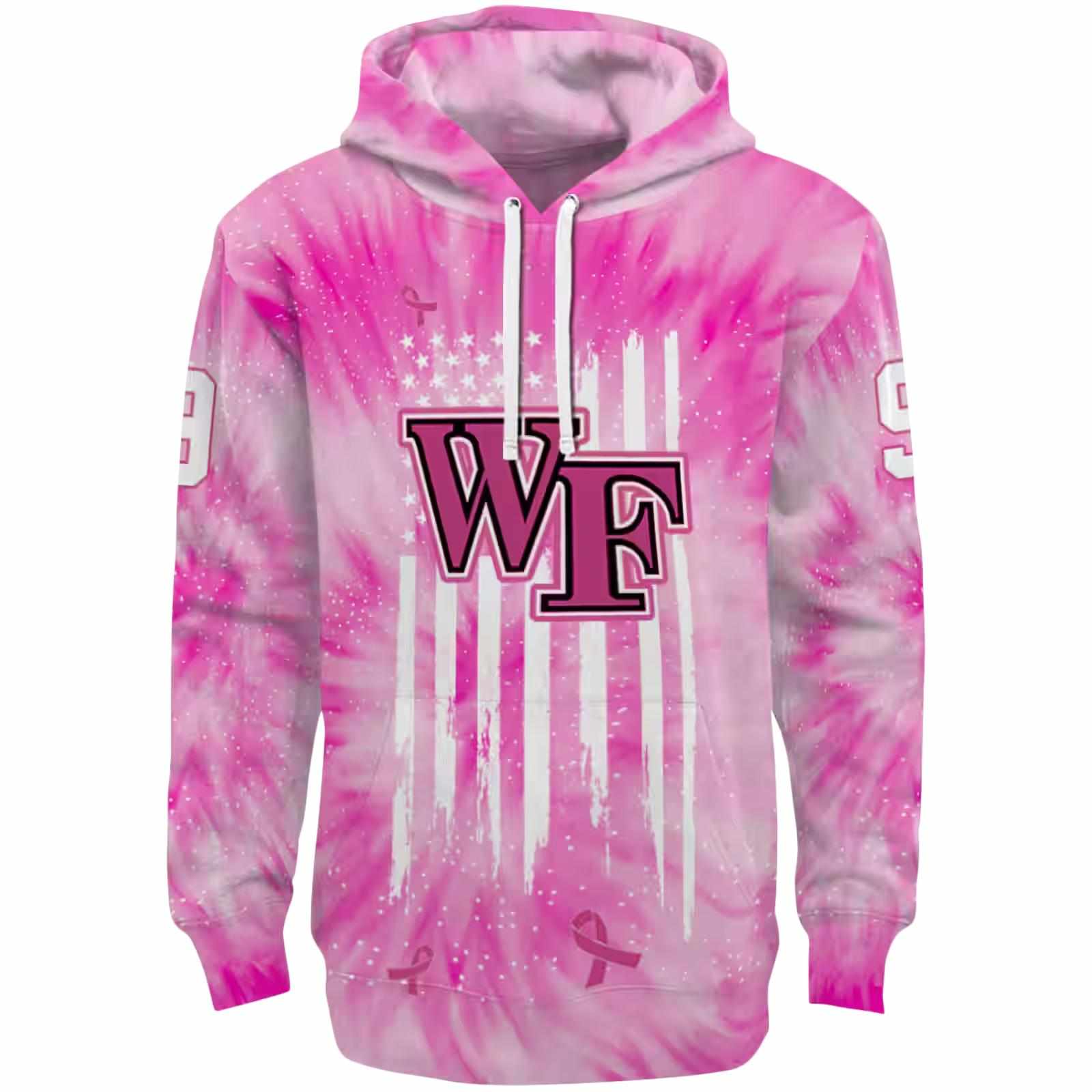 Customized Wake Forest Demon Deacons Cancer Support Pink Hoodie