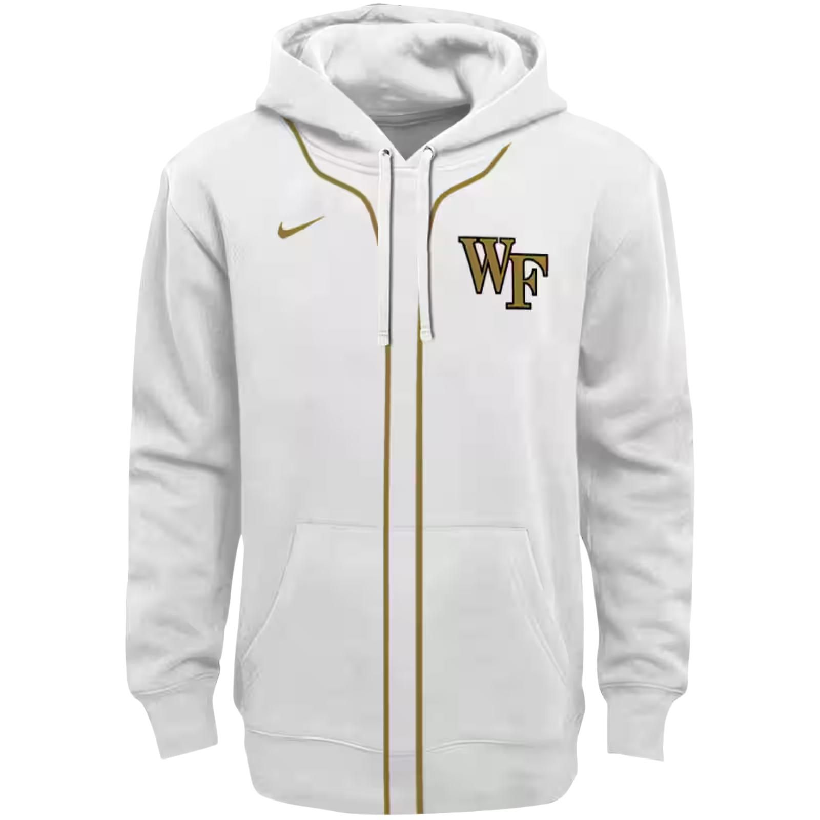 Customized Wake Forest Demon Deacons Sporty Stripe White Hoodie