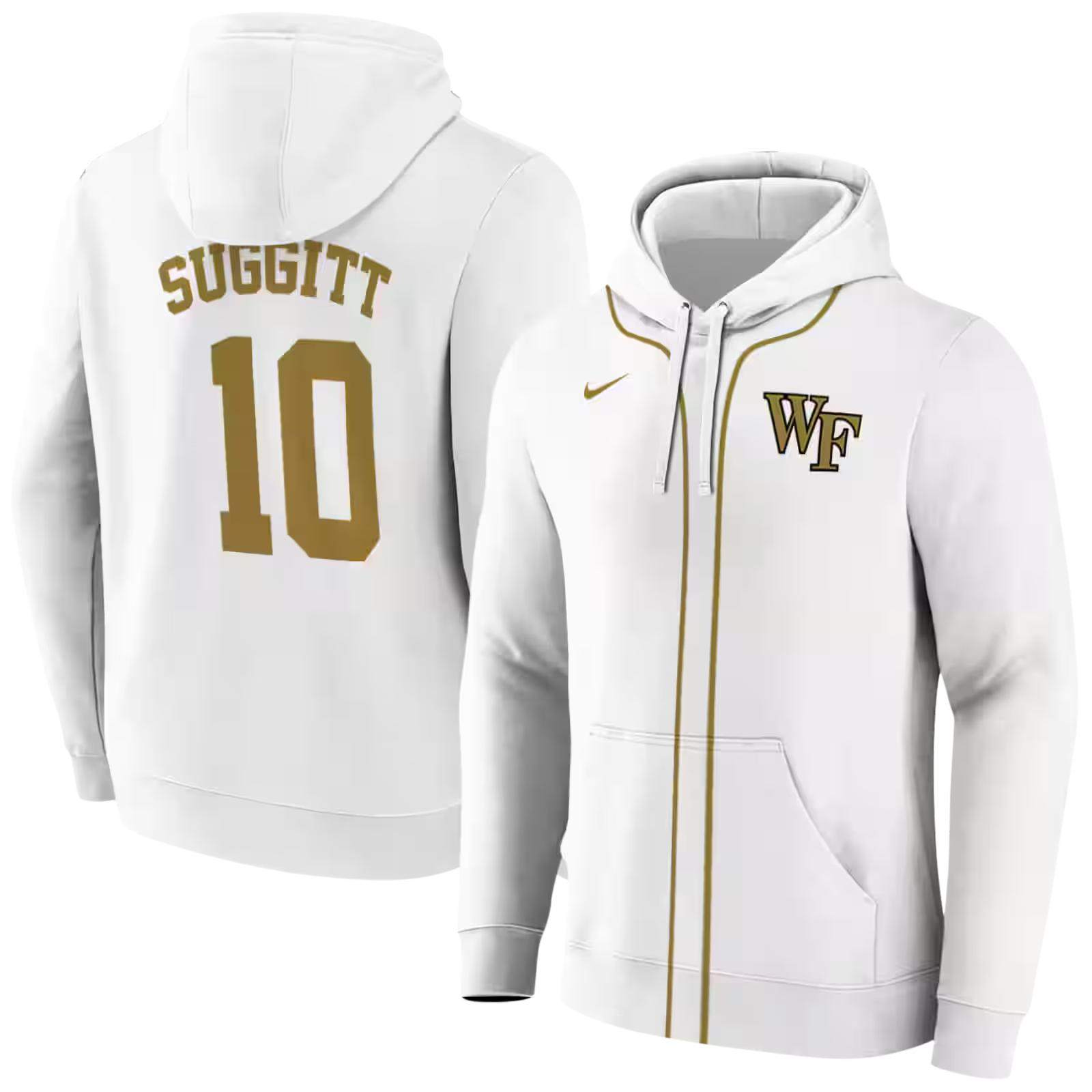 customized wake forest demon deacons sporty stripe white hoodie fashion forward