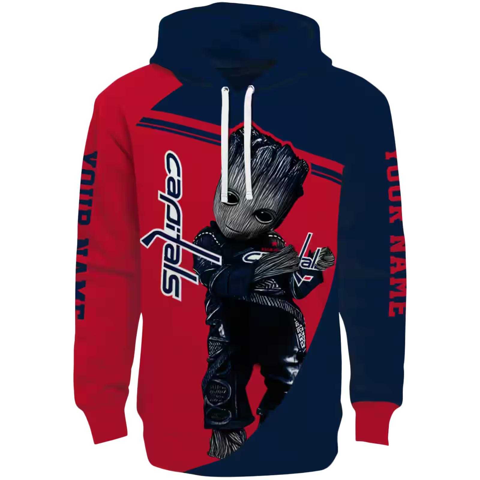 Customized Washington Capitals Groot Blue Hoodie