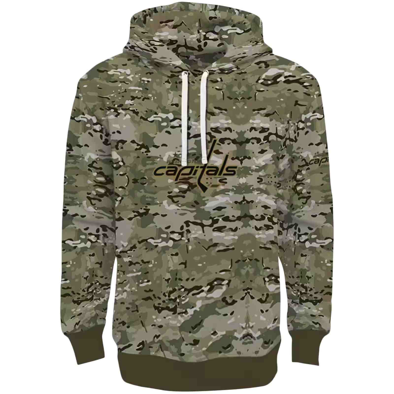 Customized Washington Capitals Military Style Hoodie