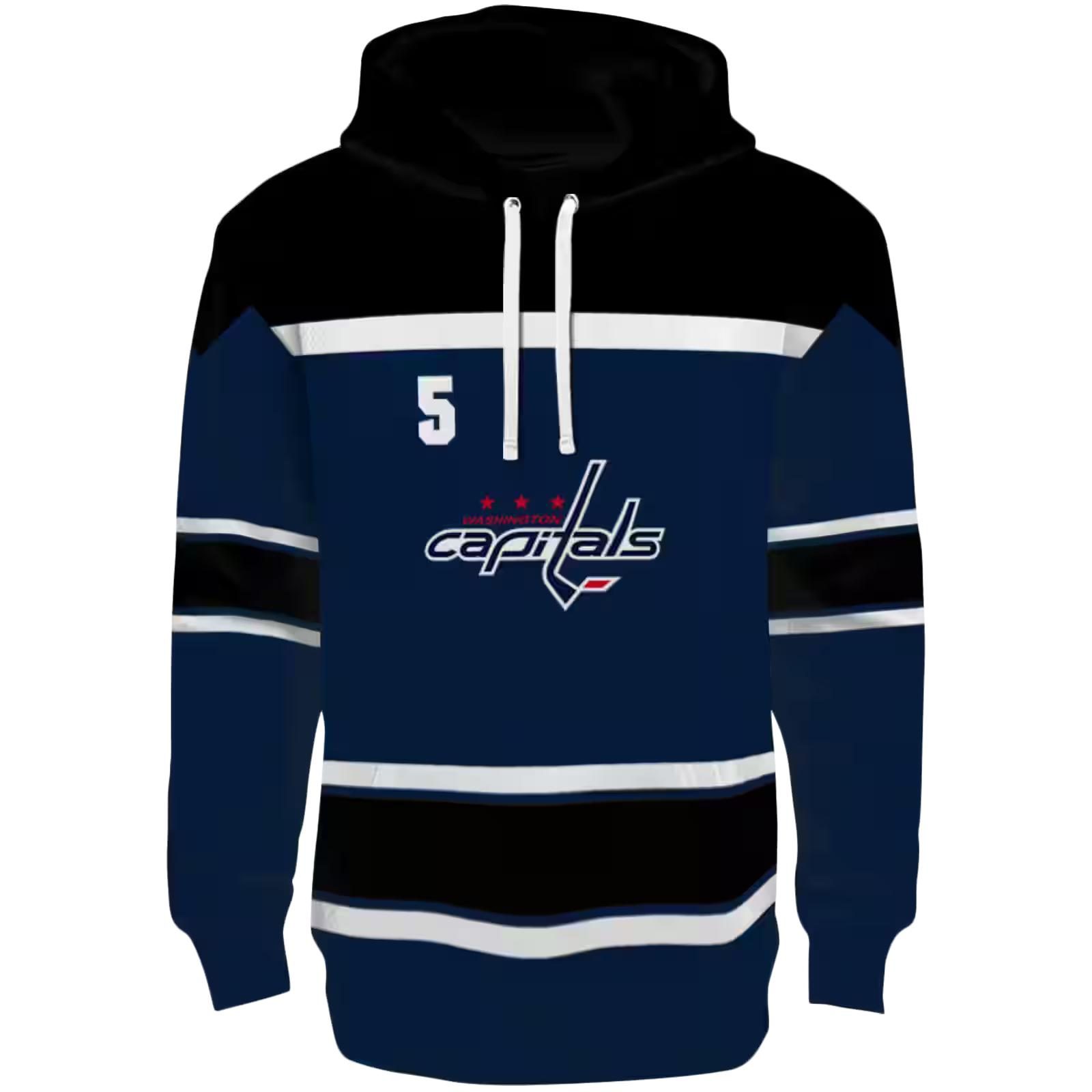 Customized Washington Capitals Striped Pattern Blue Hoodie