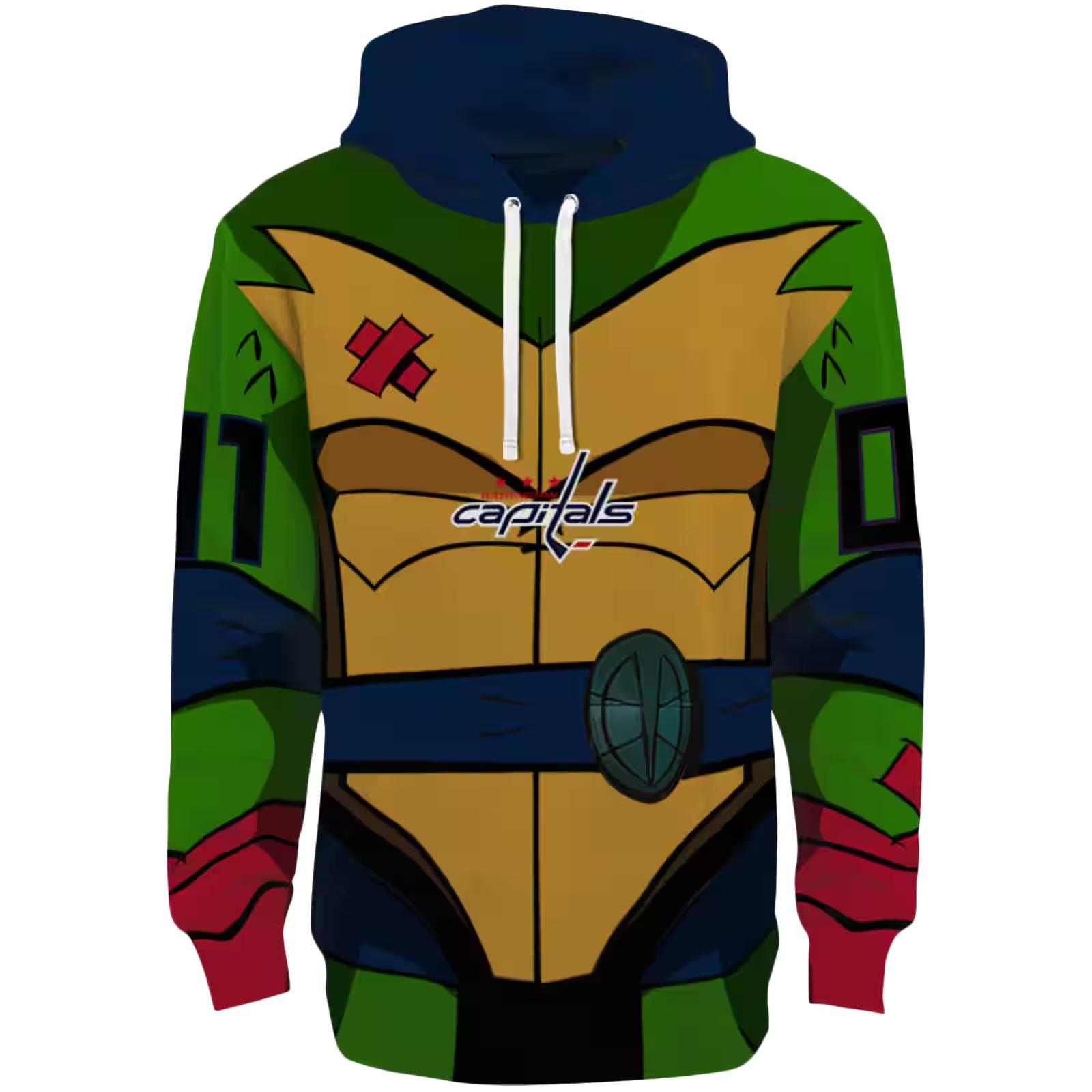 Customized Washington Capitals Superhero Armor Blue Green Hoodie