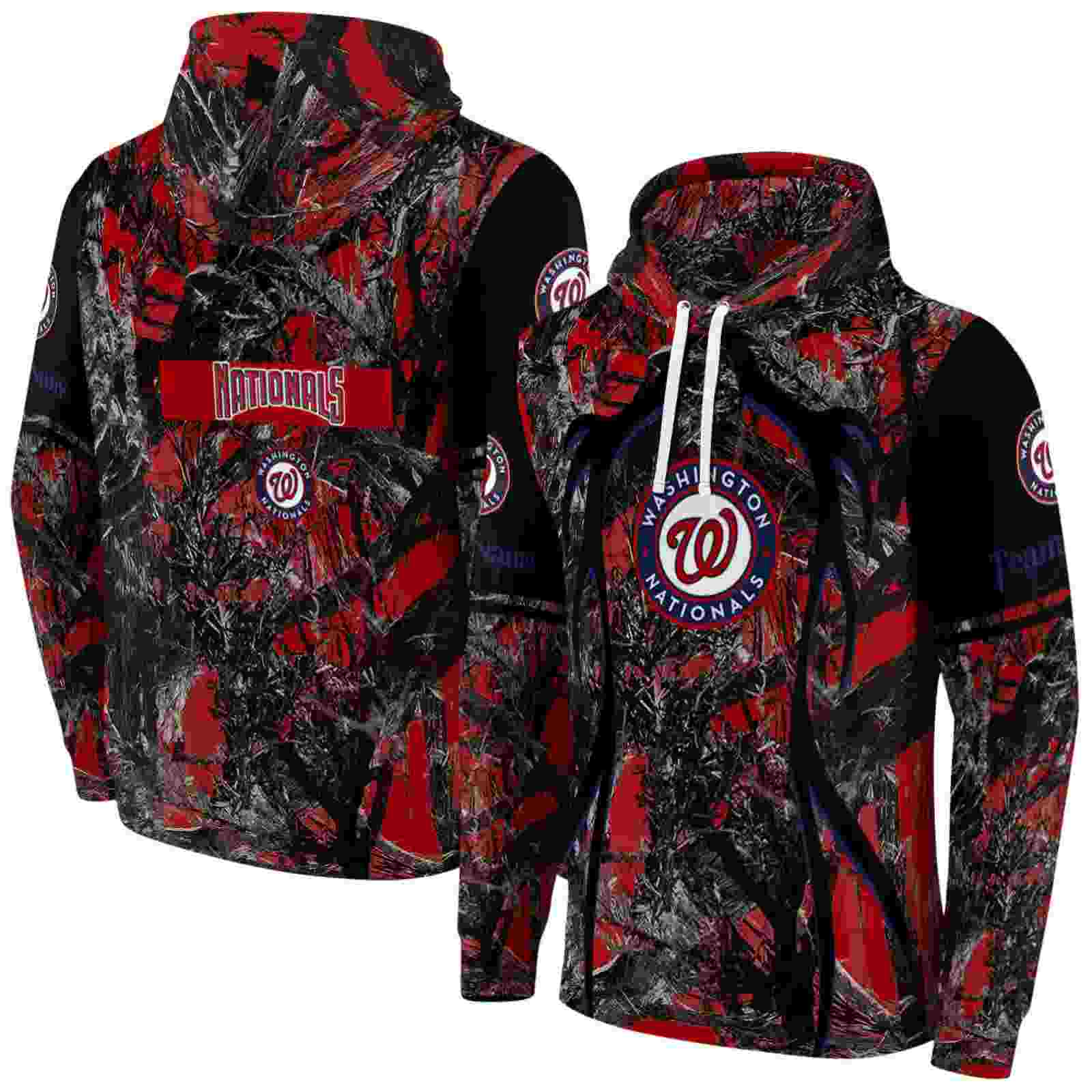 customized washington nationals hunting theme red black hoodie fashion forward