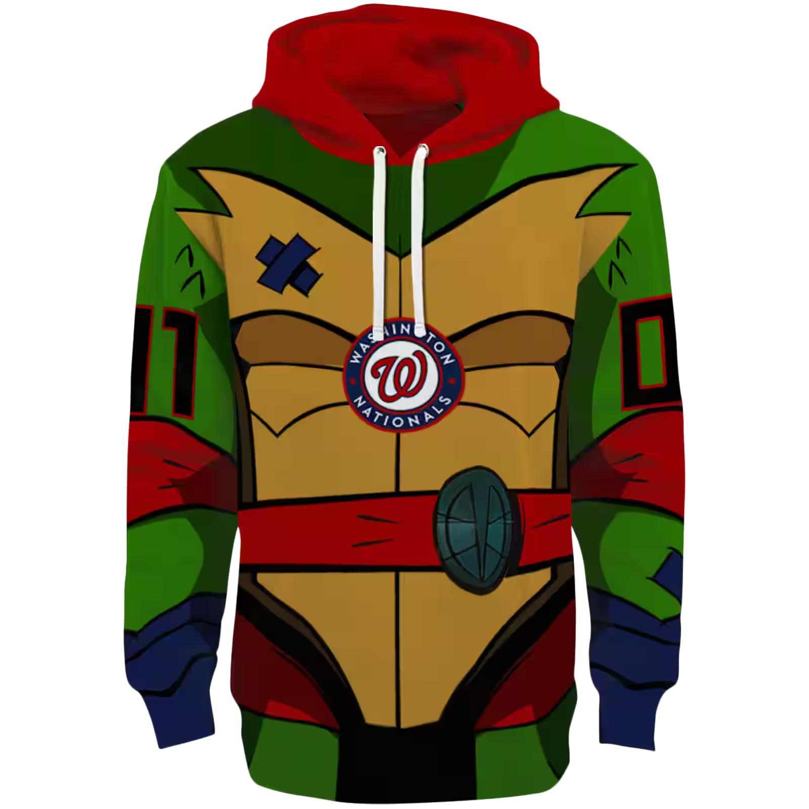 Customized Washington Nationals Superhero Armor Red Green Hoodie