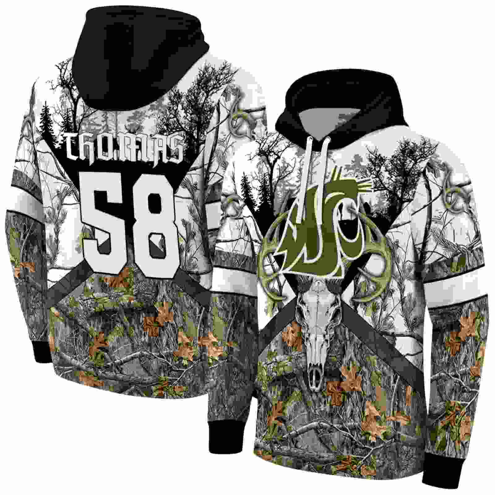 customized washington state cougars forest silhouette hoodie fashion forward