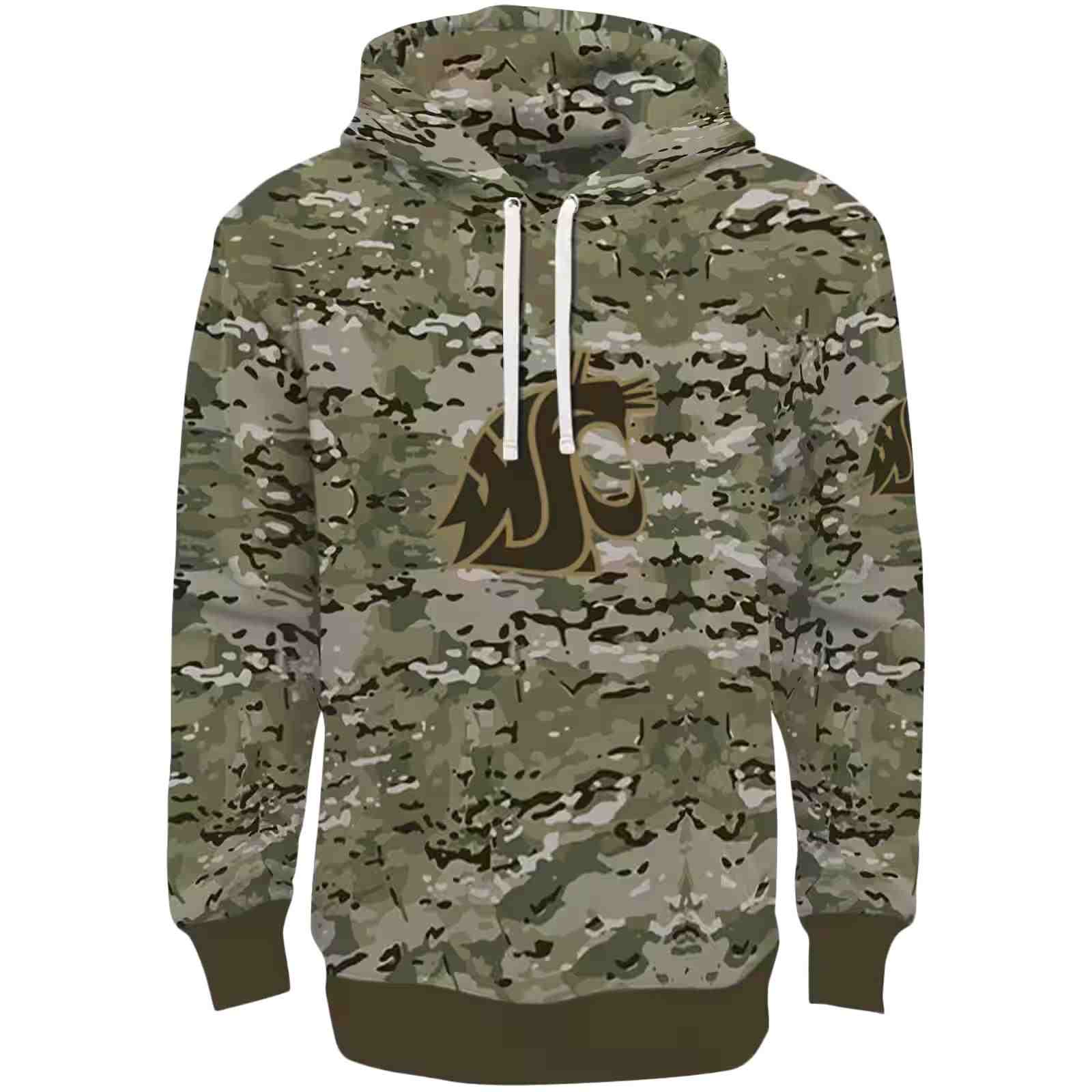 Customized Washington State Cougars Military Style Hoodie