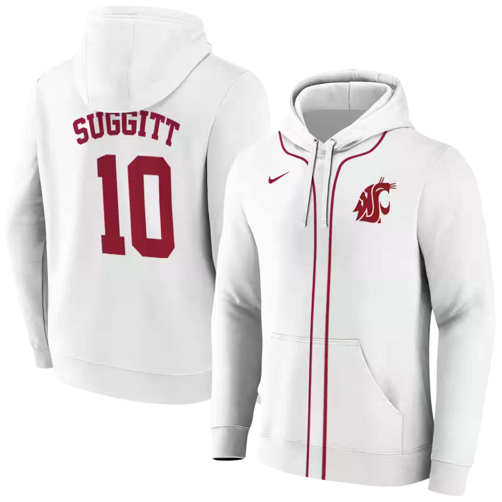 customized washington state cougars sporty stripe white hoodie fashion forward