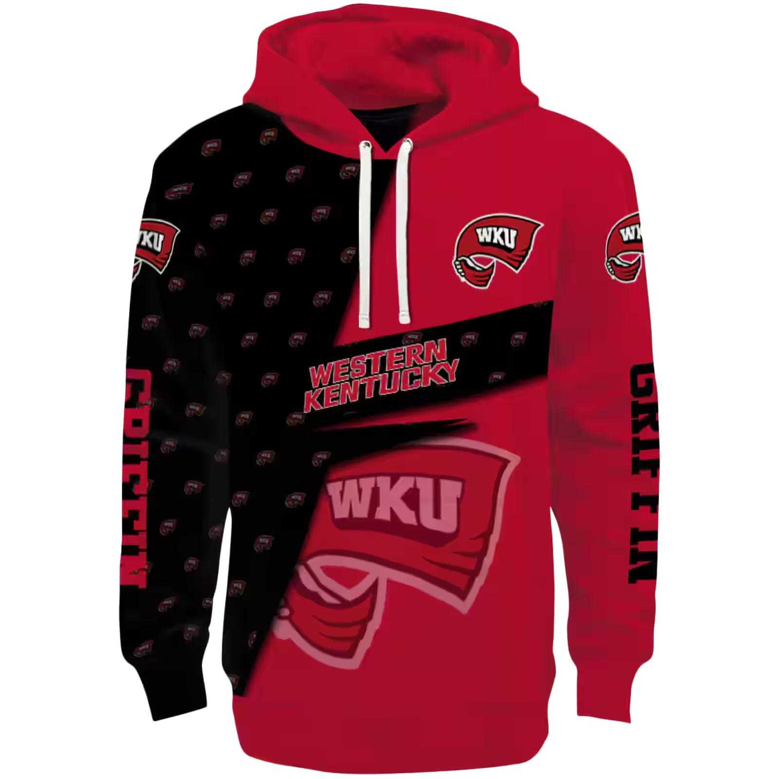 Customized Western Kentucky Hilltoppers Abstract Shape Red Hoodie