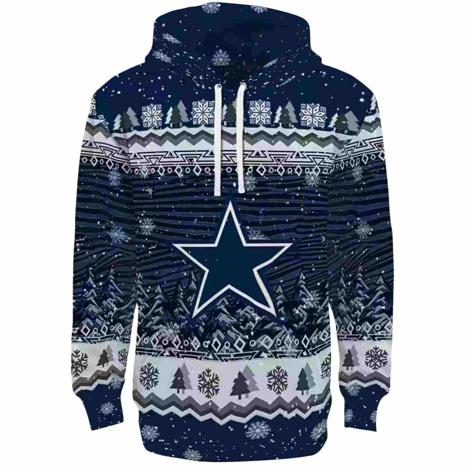 Dallas Cowboys Christmas Trees Blue Hoodie