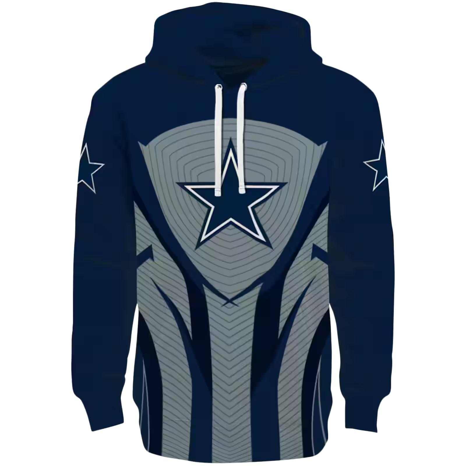 Dallas Cowboys Concentric Lines Blue Black Hoodie