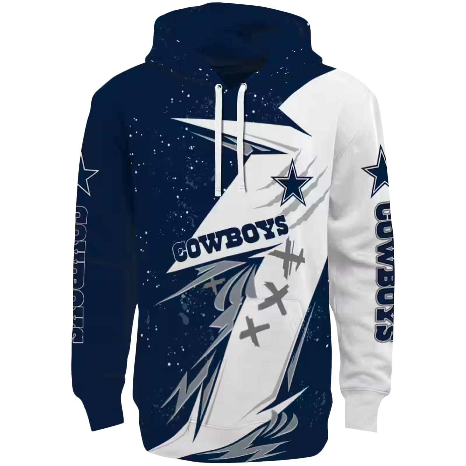 Dallas Cowboys Dynamic Slash Blue White Hoodie