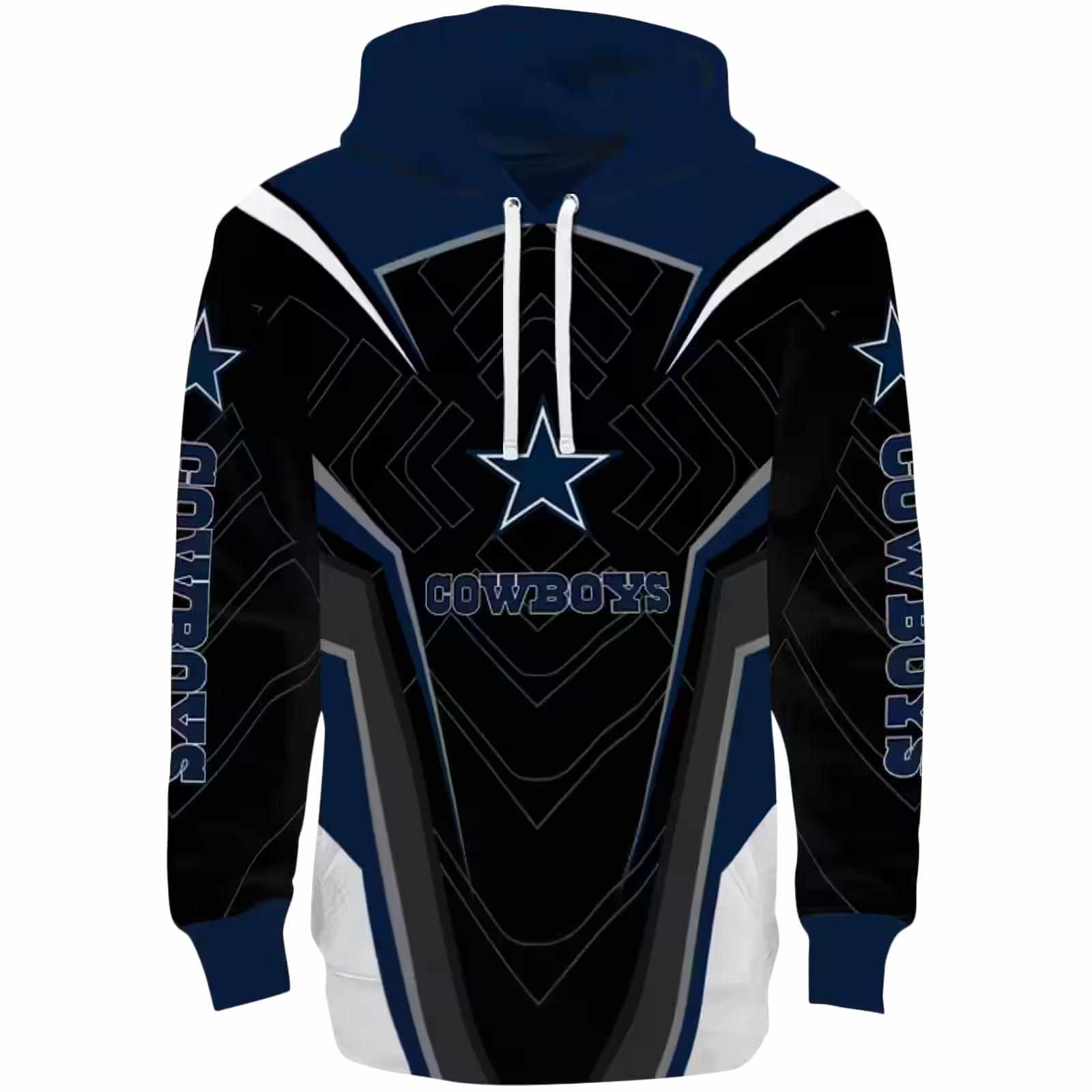 Dallas Cowboys Futuristic Pattern Blue Black Hoodie