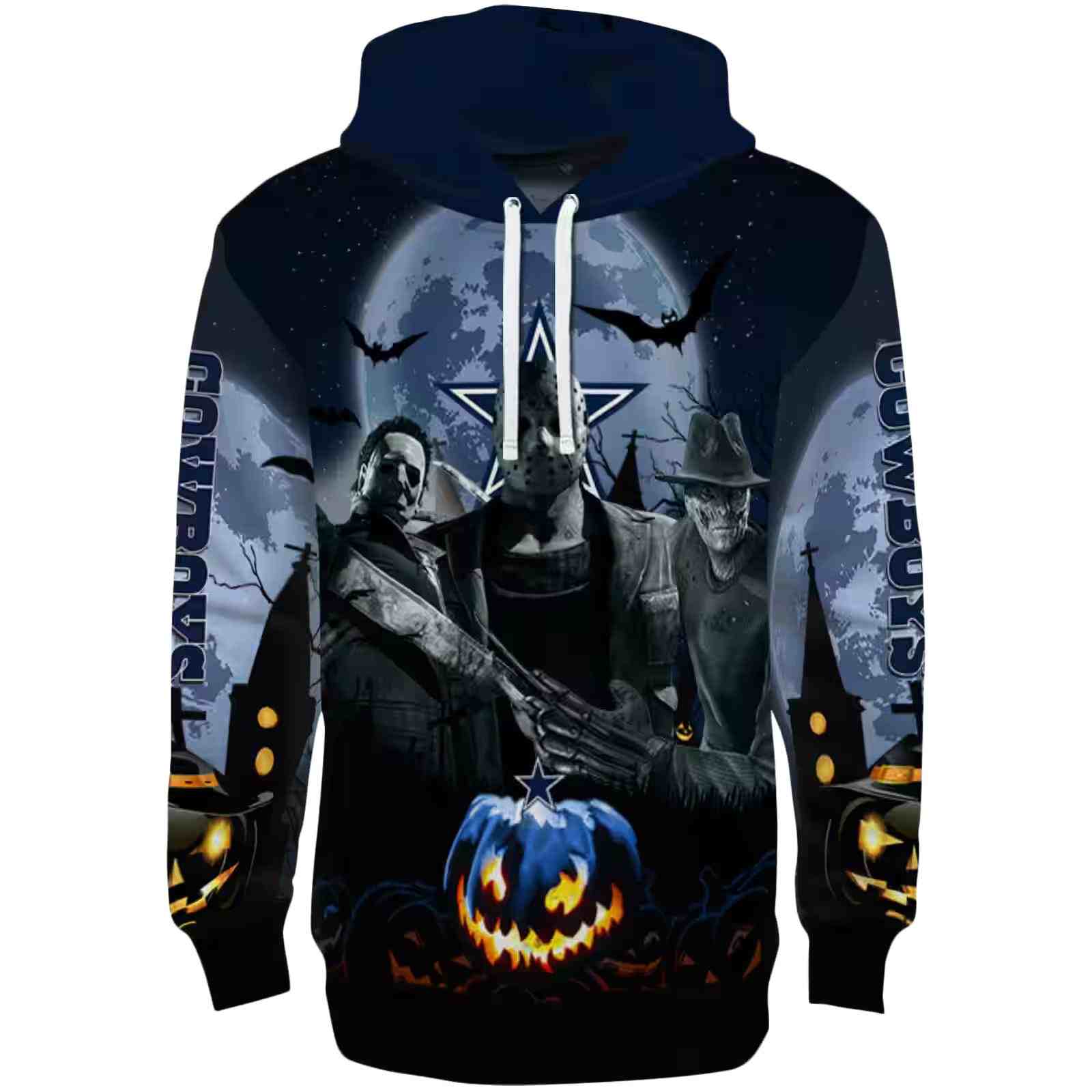 Dallas Cowboys Halloween Vibes Blue Black Hoodie